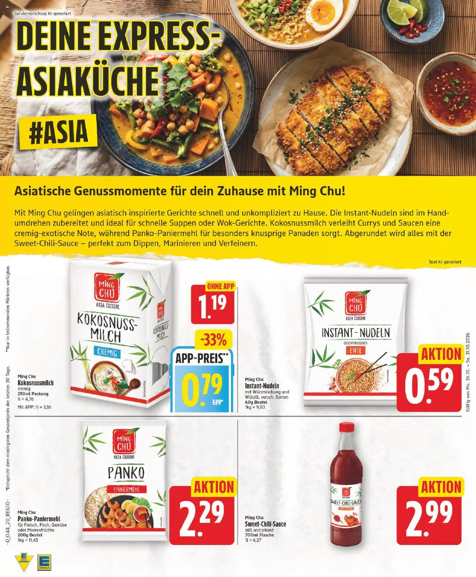 Vorschau von dem Prospekt des Geschäftes Elli Markt, gültig ab dem 26.10.2026 - Gerichte, Gemüse, Nudeln, Ente, Milch, Meeresfrüchte