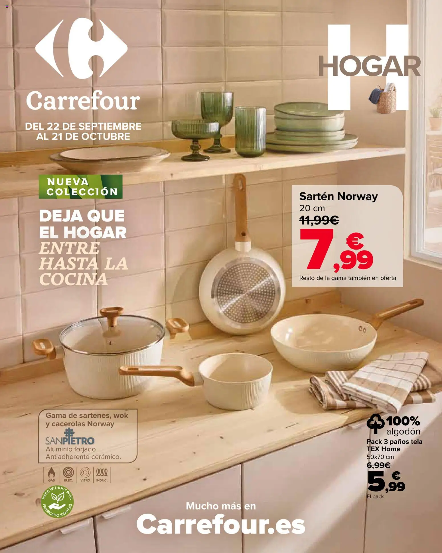Vista previa del folleto de la tienda Carrefour válido desde el 22/09/2026 - Cocina, Pan, Algodón