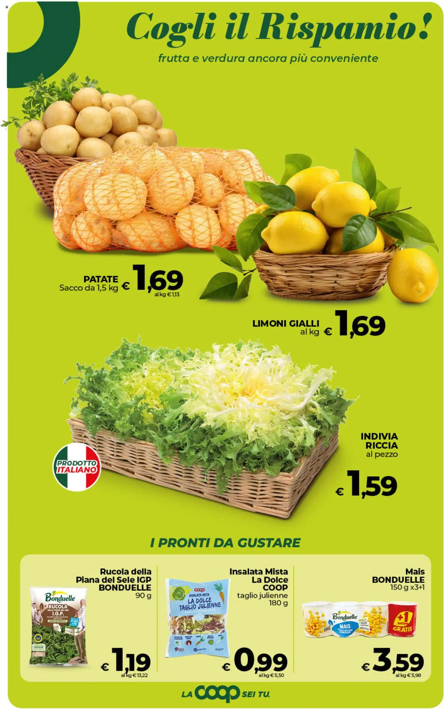 Anteprima dell'opuscolo COOP volantino Superstore Sicilia dal negozio COOP valido da 01/09/2026 - Insalata, Frutta, Rucola, Patate, Mais, Indivia, Taglio, Limoni