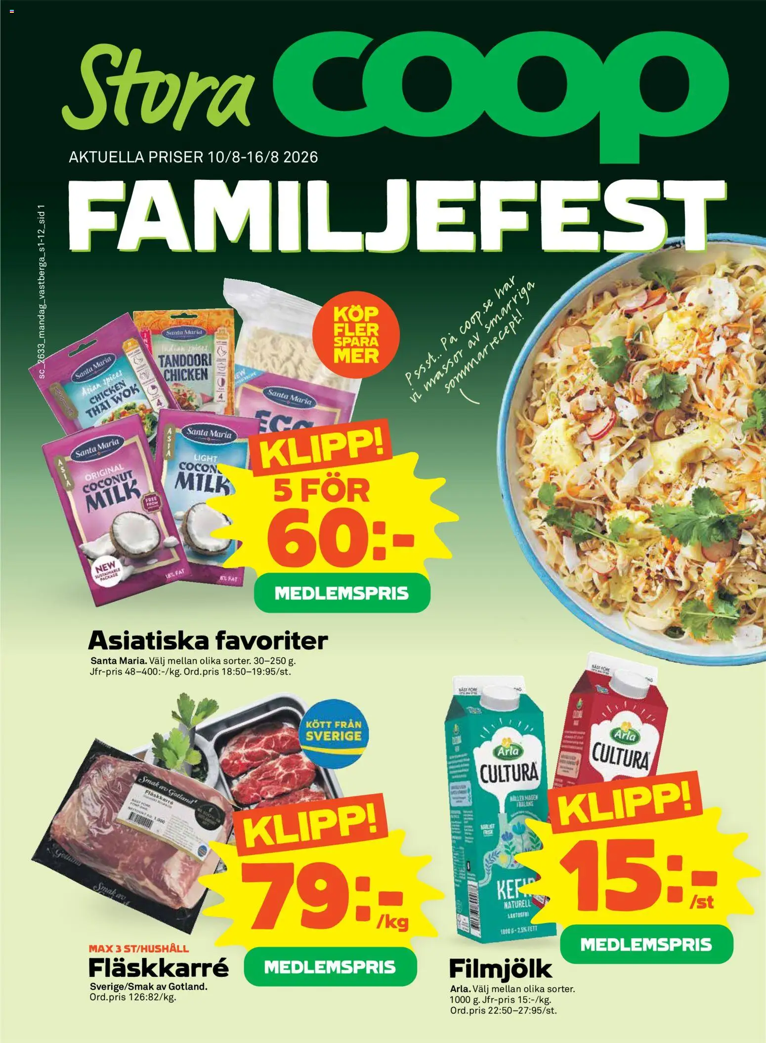 Förhandsgranska reklamblad Aktuella reklamblad Stora Coop från butik Stora Coop gäller från 10/08/2026