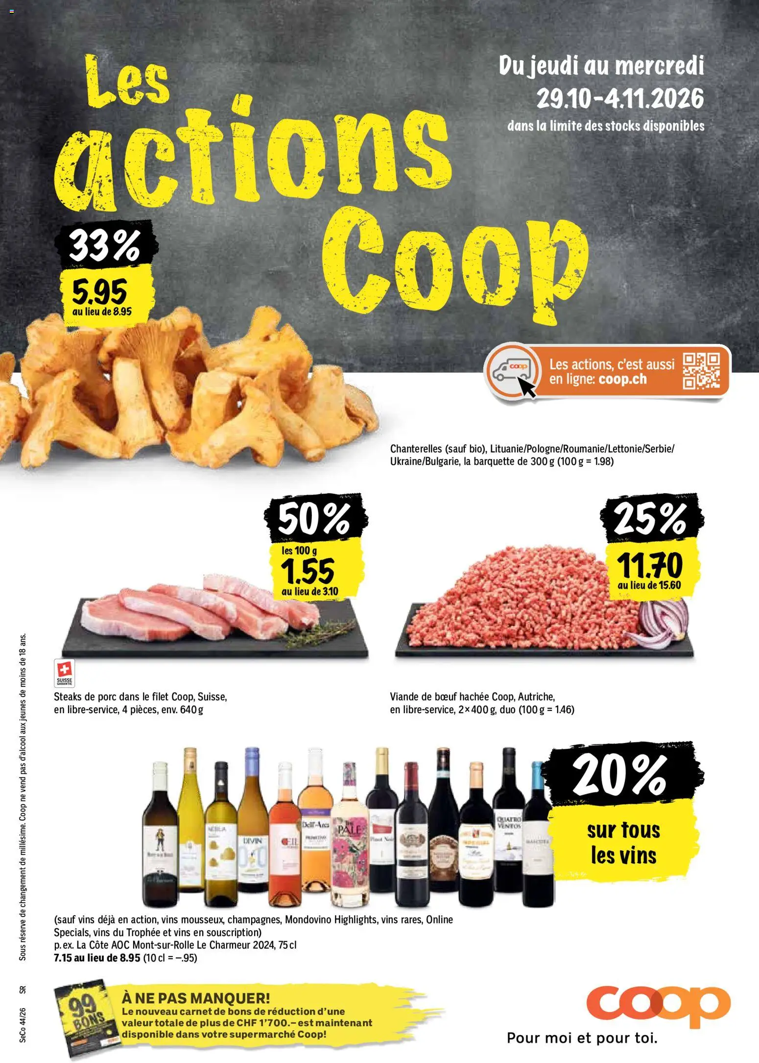 Vorschau des Merkblatts Coop aktionen FR vom Shop Coop gültig von 29.10.2026 bis 04.11.2026