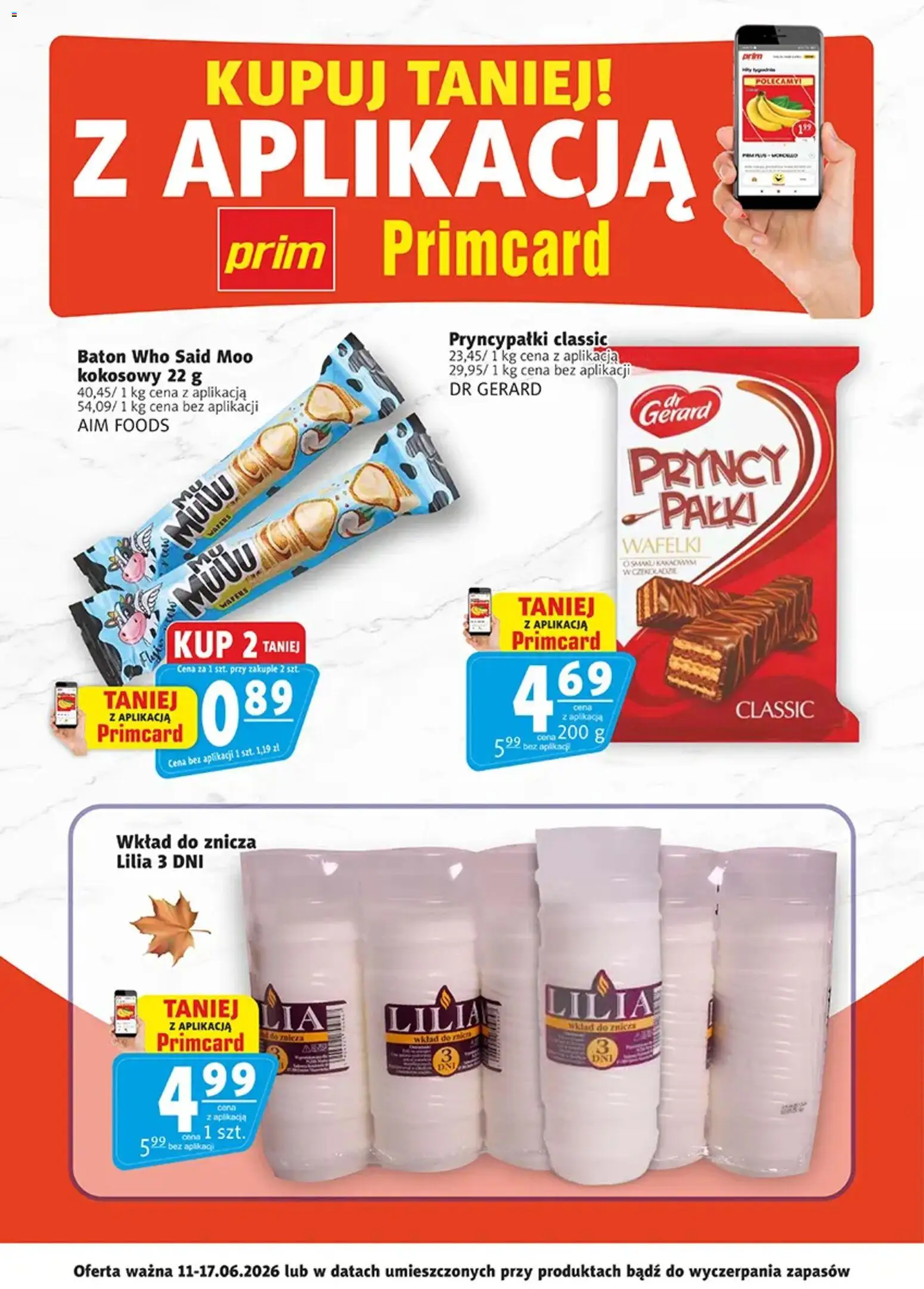 Pogląd gazetki "Prim Market promocje - Primcard" ze sklepu Prim Market ważnej od 11.06.2026 - Baton, Wafelki