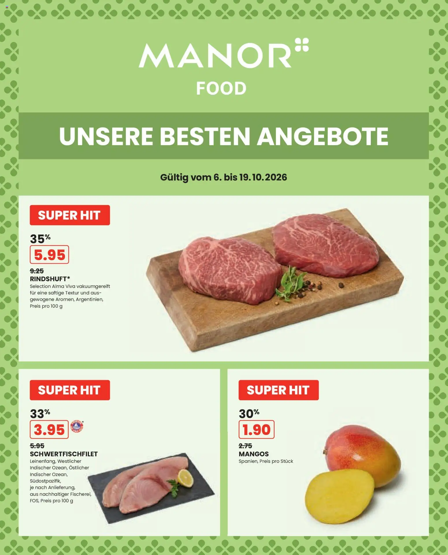 Vorschau des Merkblatts Manor aktionen vom Shop Manor gültig von 06.10.2026 bis 19.10.2026