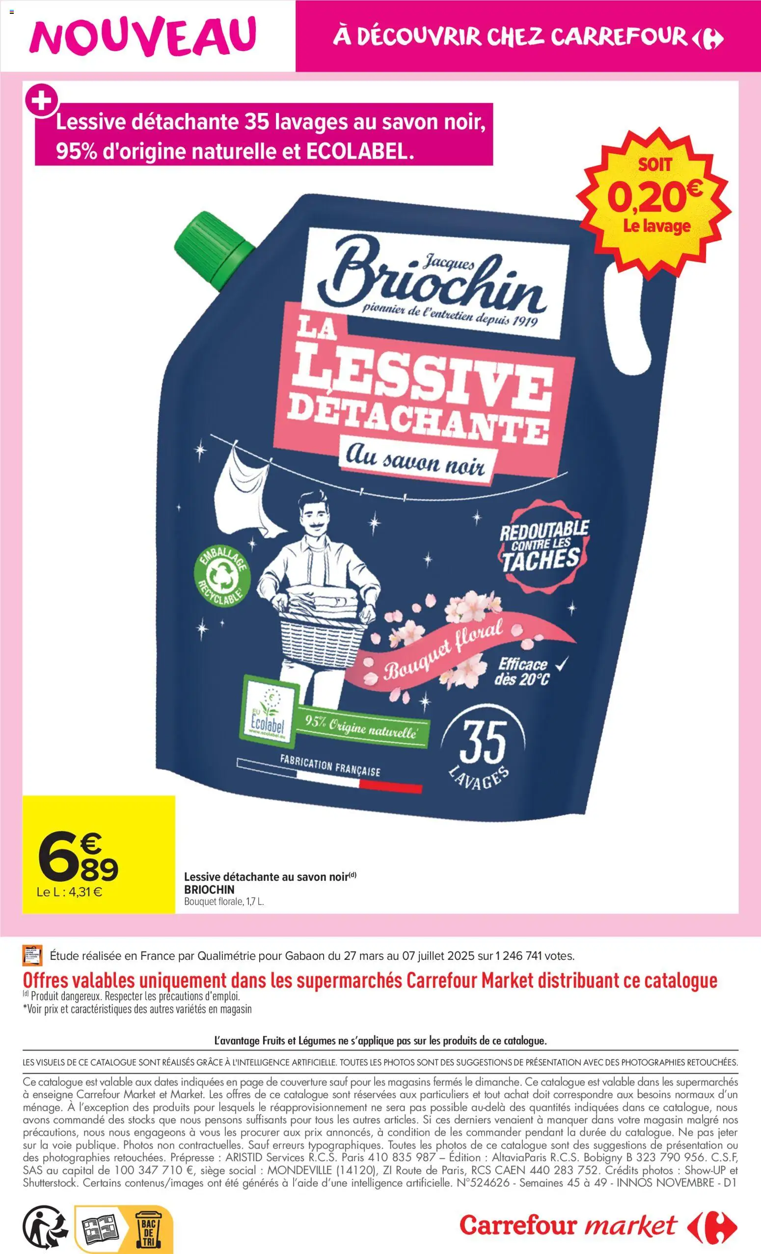 Prévisualisation de Carrefour Market Innos novembre du magasin Carrefour Market formulaire valide 03/11/2026 - Fruits, Lessive, Couverture, Savon
