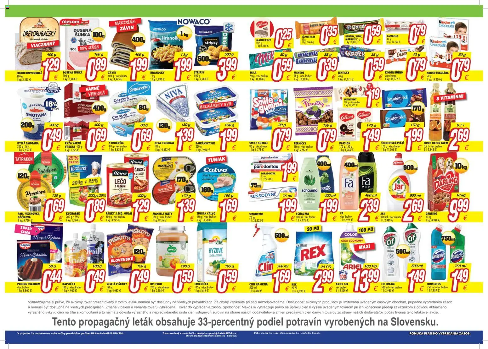 Náhľad Makos letáku platného od 05.10.2026 - Čokoláda, Kurkuma, Chlieb, Ariel, Hranolky, Kyslá smotana, Cif, Domestos