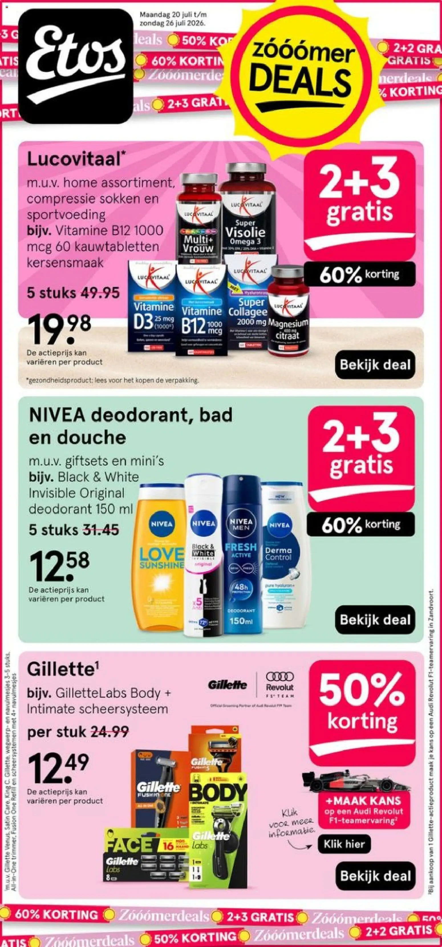 Voorbeeld van Etos folder van winkel Etos geldig vanaf 20-07-2026 - Omega 3, Omega, Douche, Sokken, Bad, Deodorant, Kan, Visolie