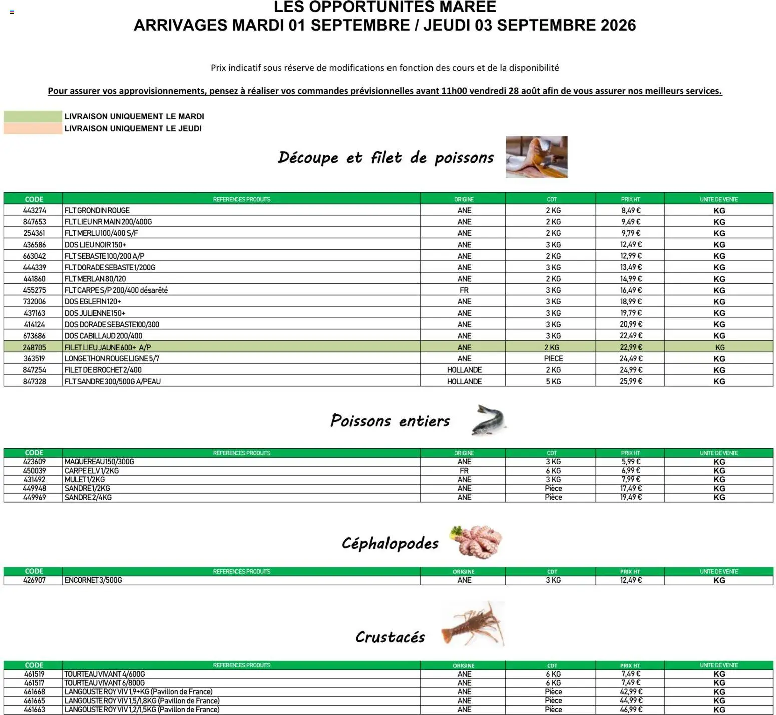 Prévisualisation de Promocash Opportunités Marée du magasin Promocash formulaire valide 01/09/2026