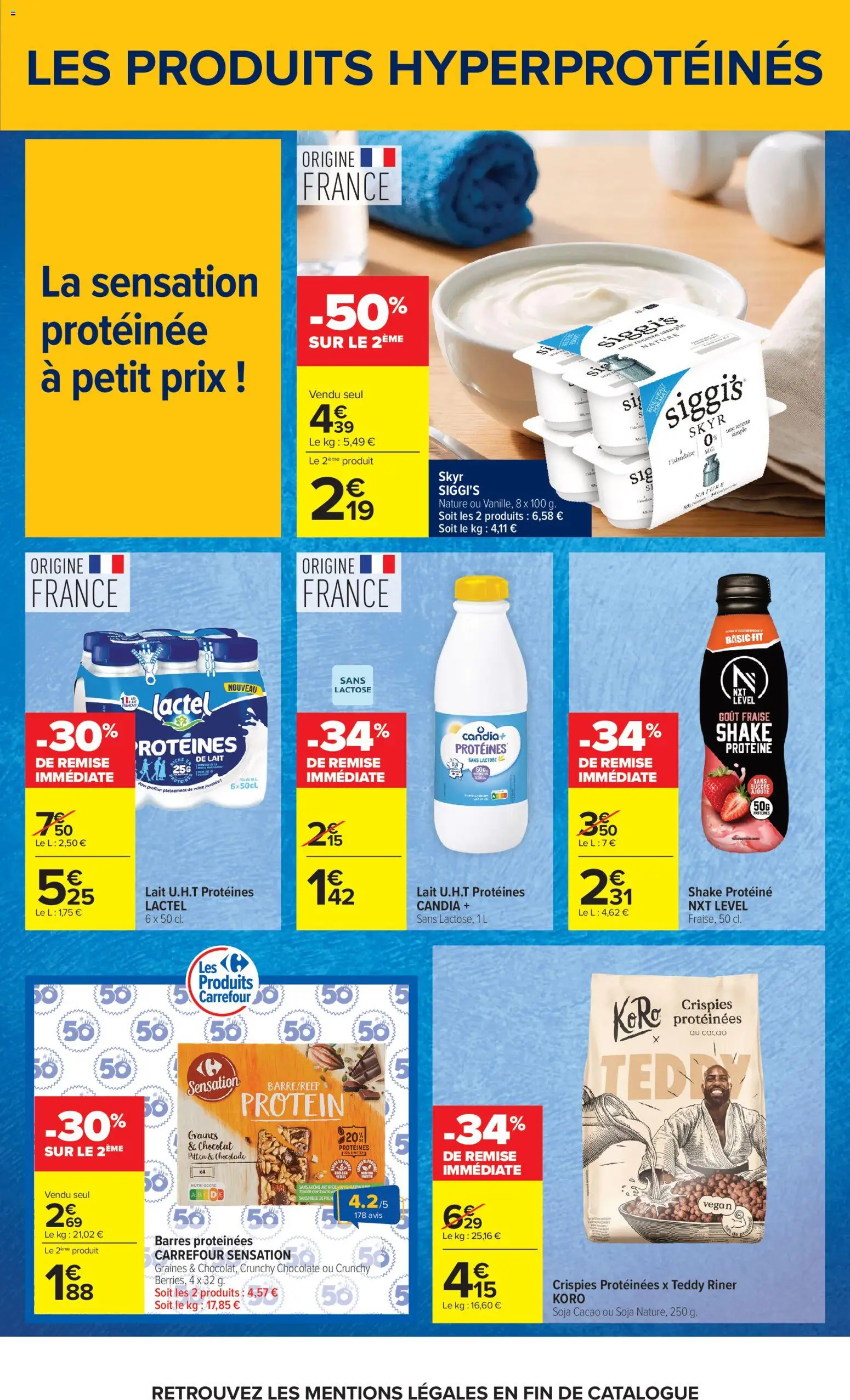 Prévisualisation de Carrefour Market Petit dejeuner du magasin Carrefour Market formulaire valide 01/09/2026 - Chocolat, Protéine, Skyr, Fraise, Lait, Cacao, Graines, Candia