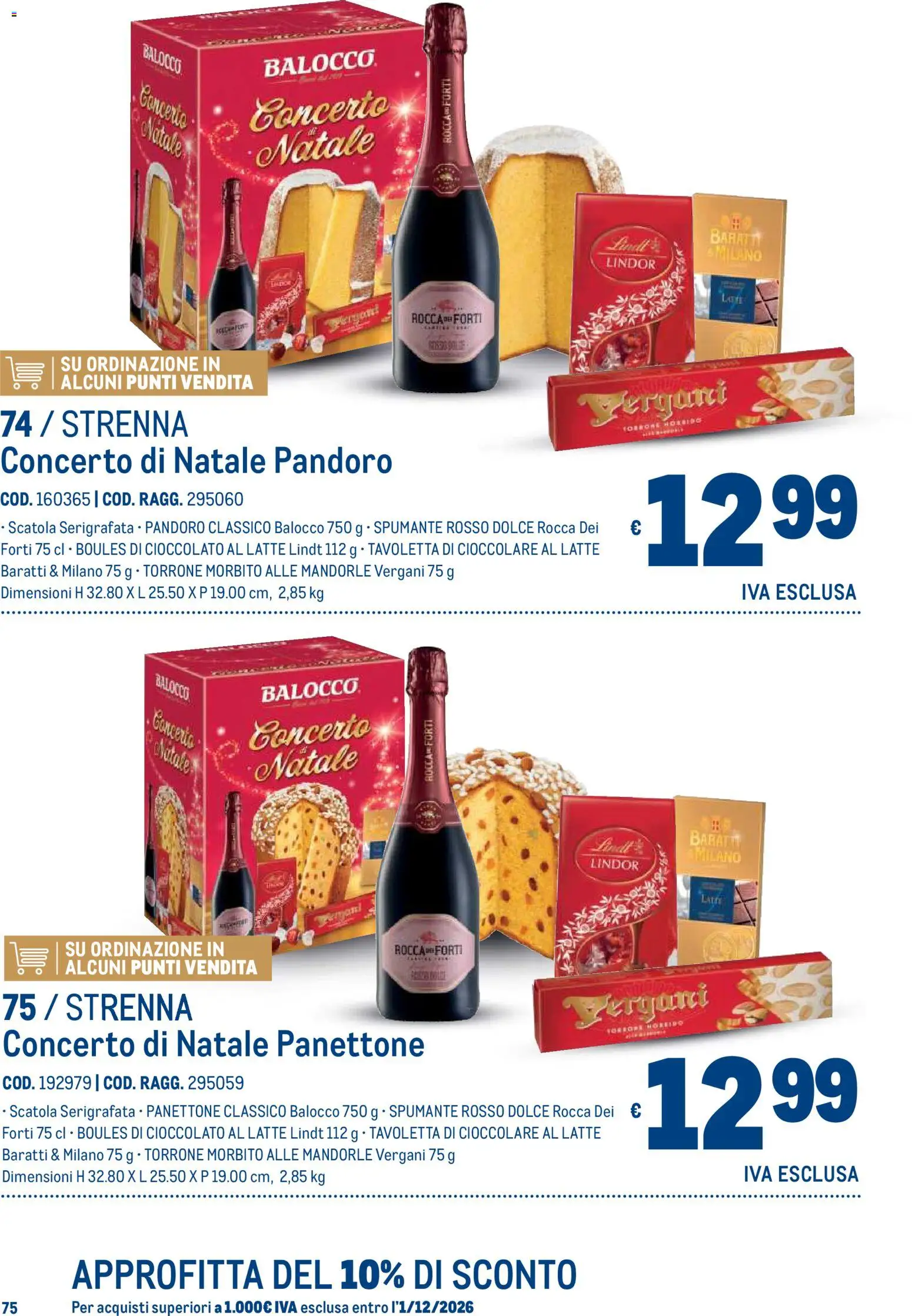 Anteprima dell'opuscolo Metro volantino Regalistica Natale dal negozio Metro valido da 19/10/2026 - Panettone, Latte, Cioccolato, Lindt, Pandoro, Spumante, Scatola, Tavoletta