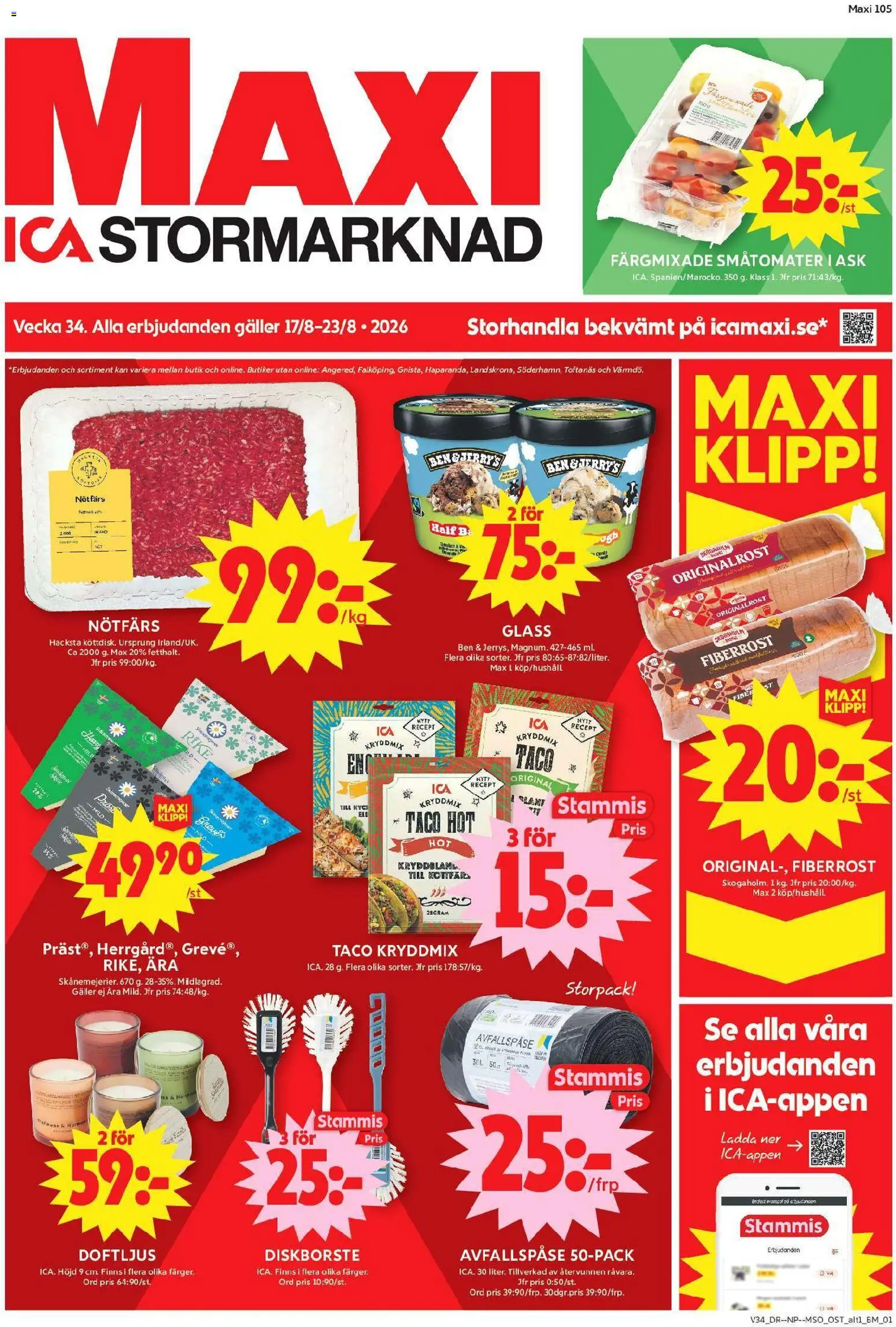 Förhandsgranska reklamblad ICA Maxi erbjudanden från butik ICA Maxi gäller från 17/08/2026