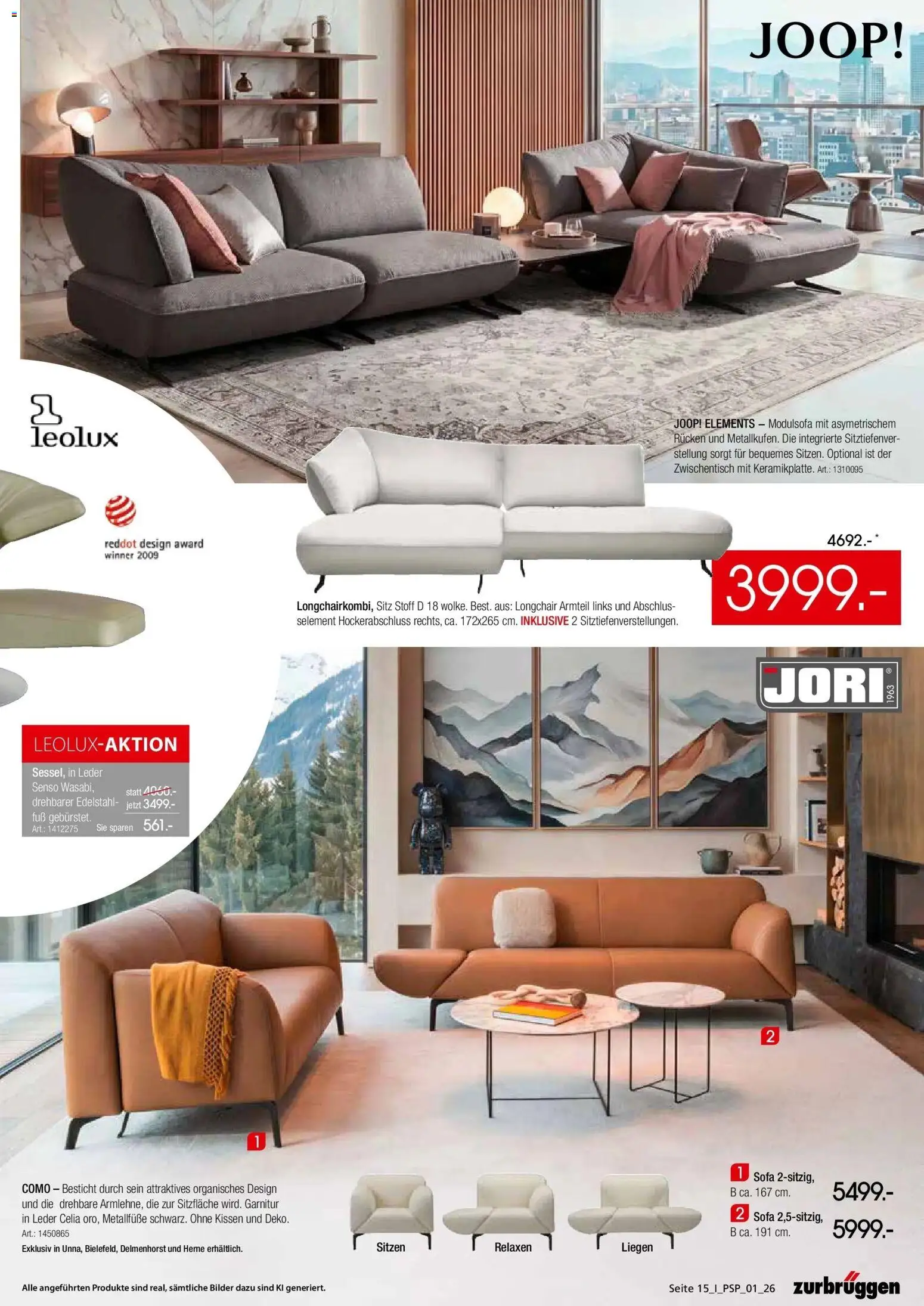 Vorschau von dem Prospekt des Geschäftes Zurbrüggen, gültig ab dem 26.10.2026 - Bilder, Sofa, Kissen