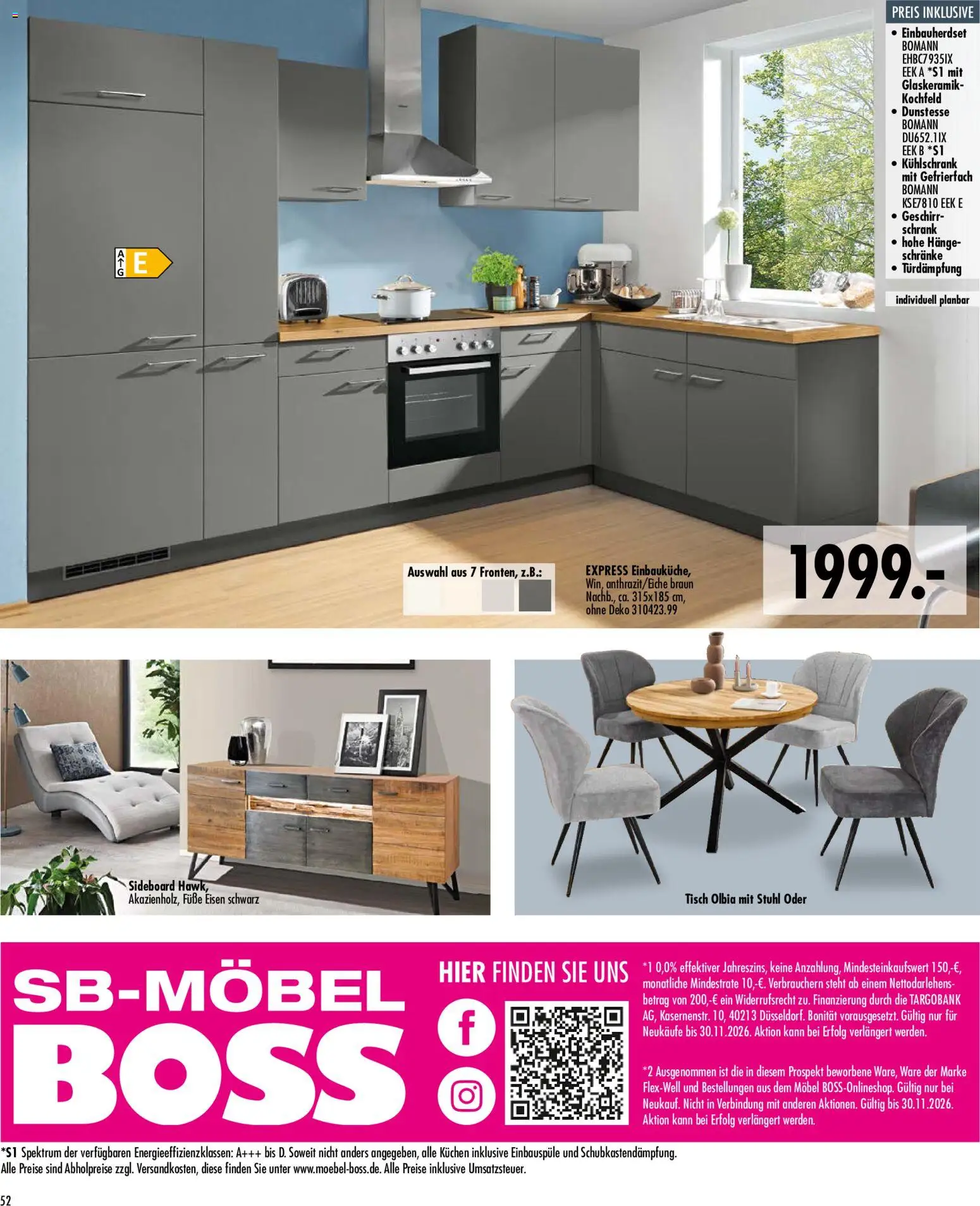 Vorschau von dem Prospekt des Geschäftes SB Möbel Boss, gültig ab dem 09.04.2026 - Kühlschrank, Kuchen, Sideboard, Schrank, Stuhl, Tisch, Kochfeld
