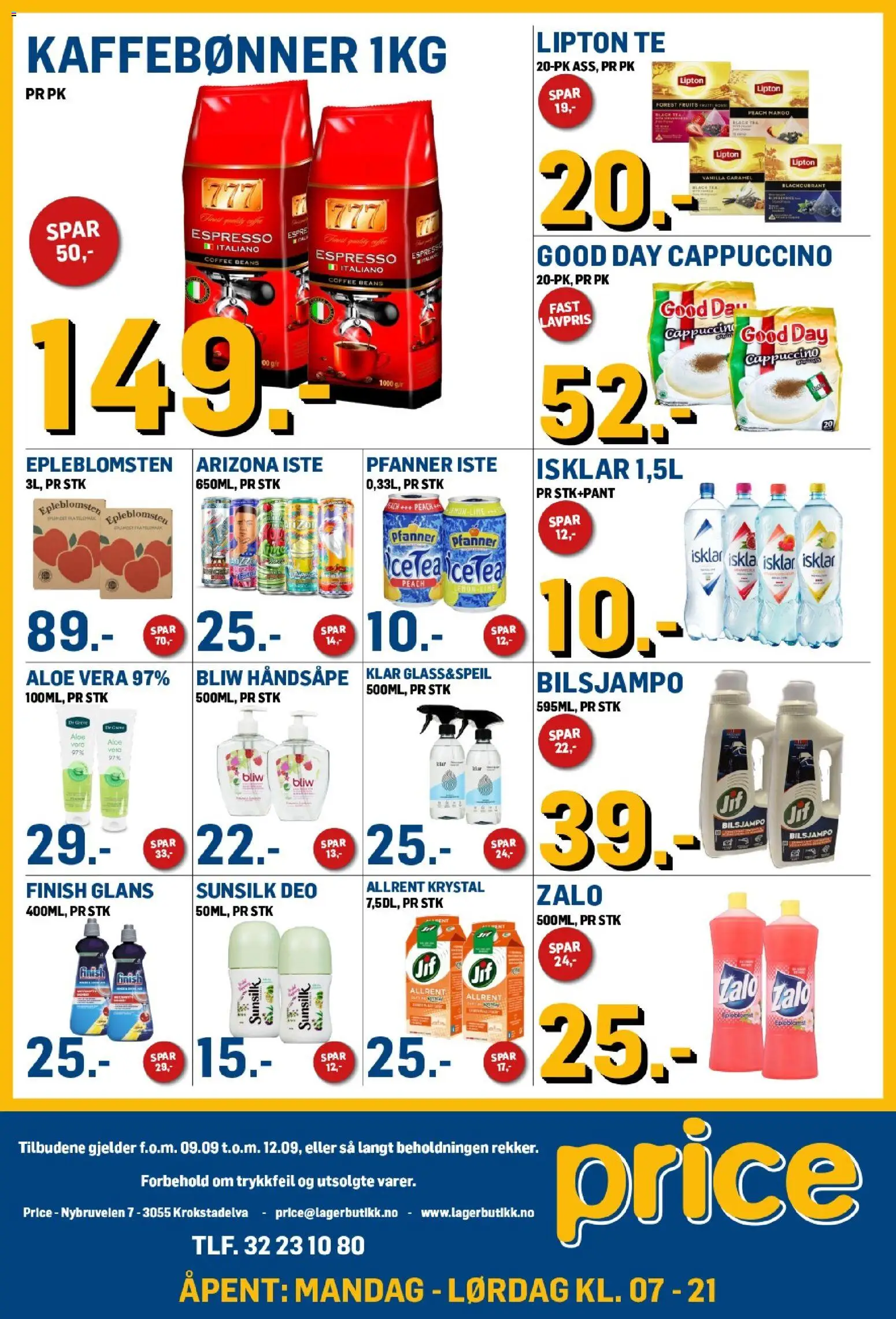 Forhåndsvis Price Lagerbutikk kundeavis fra butikk Price Lagerbutikk gyldig fra 09/09/2026