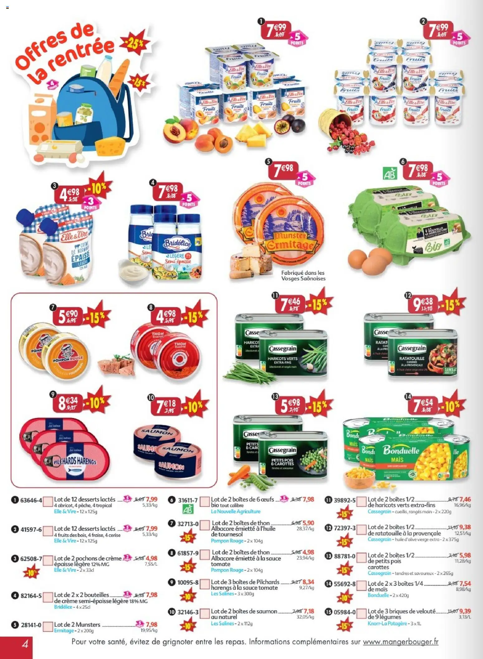 Prévisualisation de Maximo catalogue epicerie du magasin Maximo formulaire valide 24/08/2026 - Ratatouille, Mais, Tomate, Petits pois, Huile, Sauce tomate, Huile D'olive, Huile d'olive vierge extra