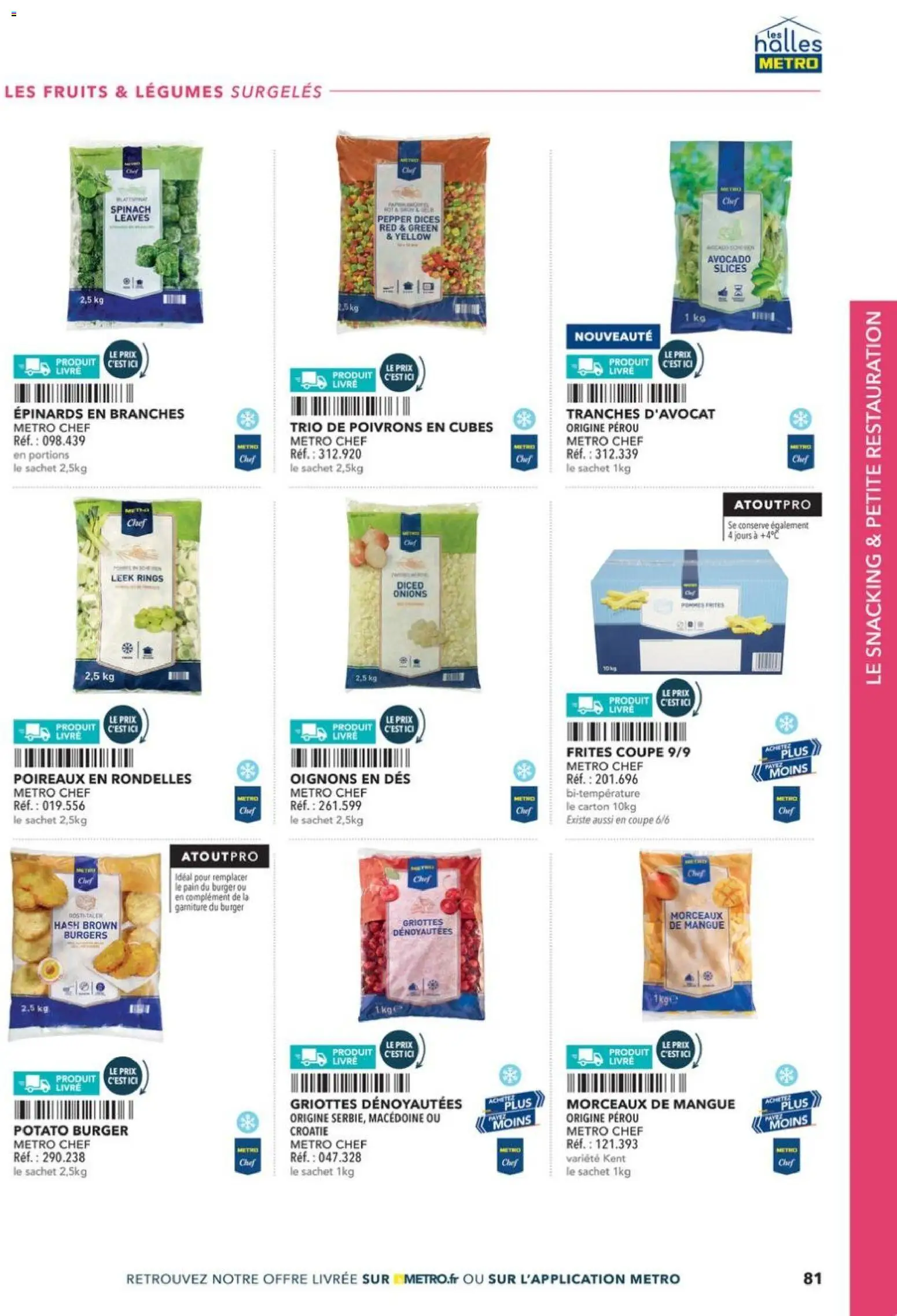 Prévisualisation de Boulangers Pâtissiers du magasin METRO formulaire valide 30/04/2026 - Burger, Fruits, Poireaux, Mangue, Poivrons, Frites, Mètre, Pommes