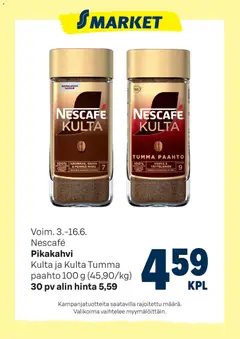 Kaupan S-market S-market tarjoukset Pikakahvi esikatselu, voimassa 03/06/2026