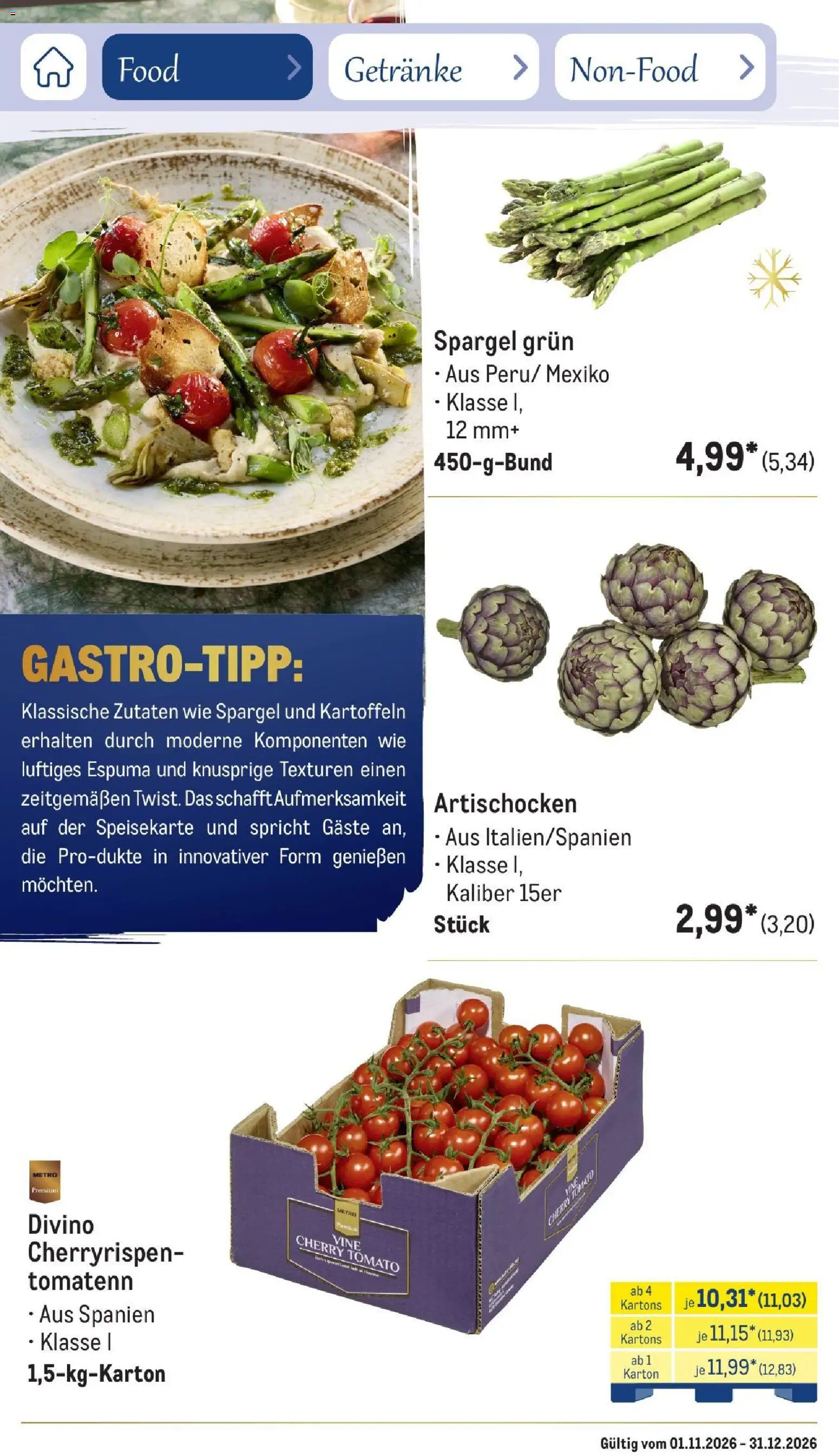 Vorschau von dem Prospekt des Geschäftes Metro, gültig ab dem 01.11.2026 - Spargel, Kartoffeln