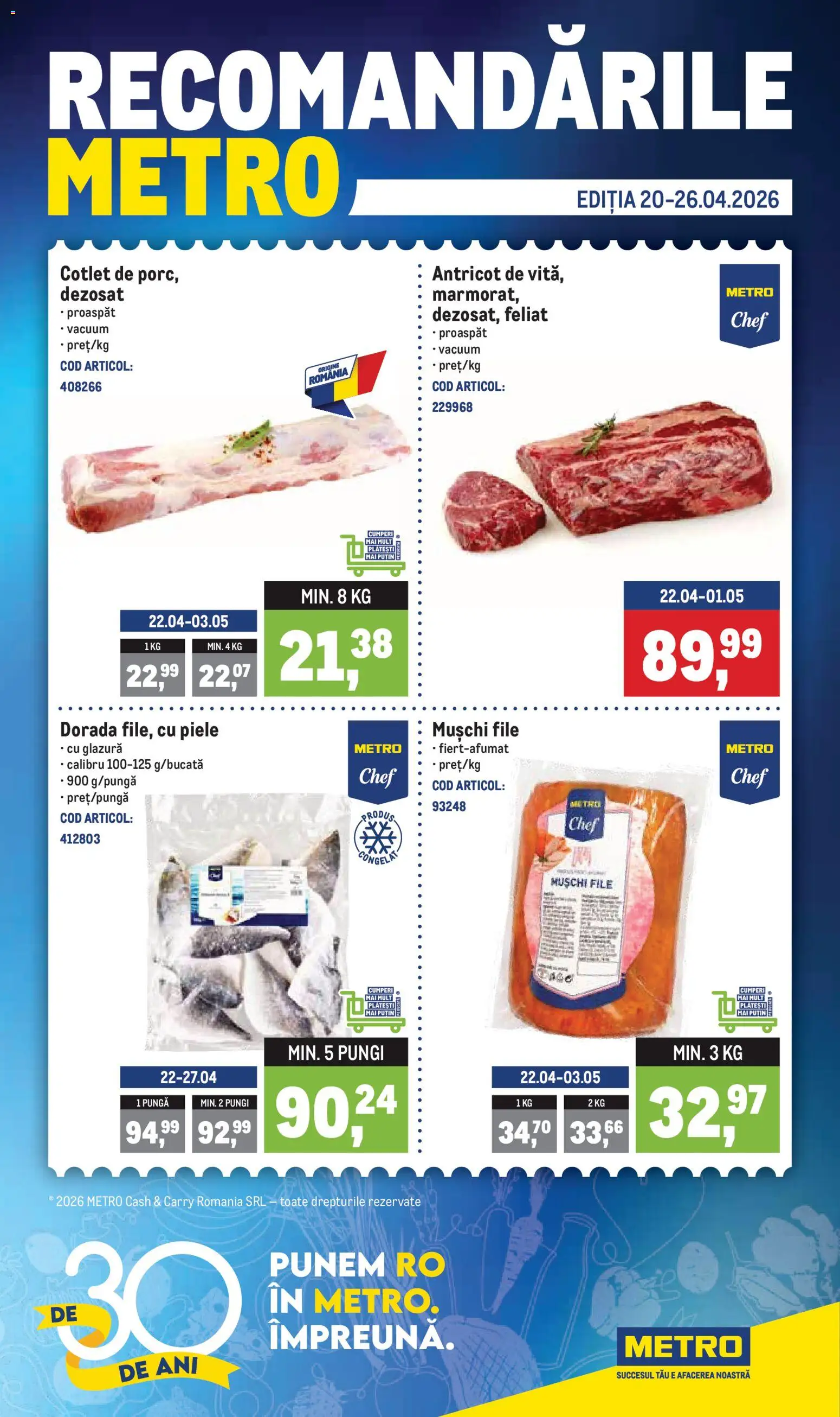 Previzualizarea de cataloage: Metro Metro Catalog valabil de la 20.04.2026 - Cotlet, Pungă, Mușchi