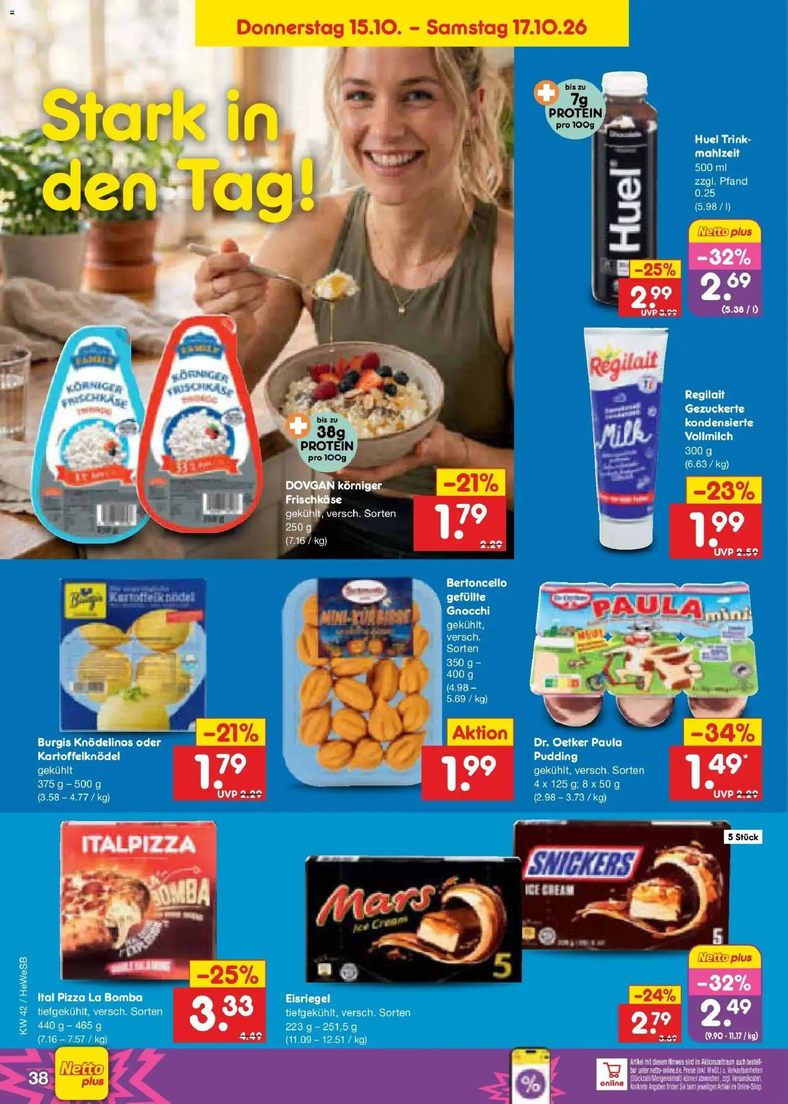 Vorschau von dem Prospekt des Geschäftes Netto Marken-Discount, gültig ab dem 12.10.2026 - Pizza, Gnocchi, Mars, Snickers, Pudding, Frischkase
