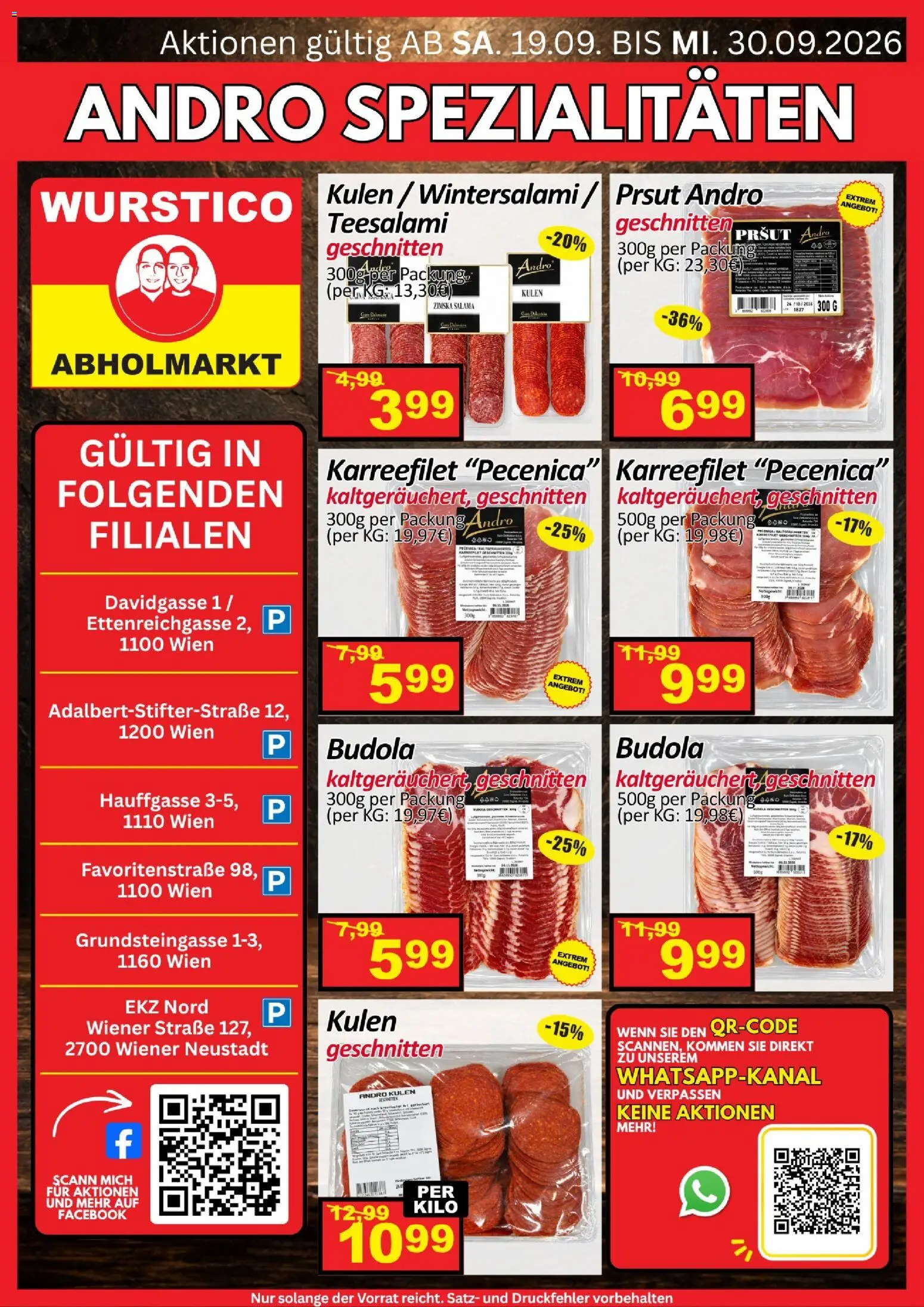 Vorschau der Angebote: Wurstico Abholmarkt Wurstico Abholmarkt Andro Spezialitäten gültig ab 19.09.2026