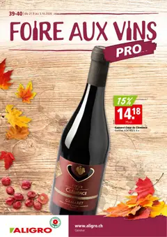 Vorschau des Merkblatts Aligro aktionen Vins Genf vom Shop Aligro gültig von 21.09.2026 bis 03.10.2026