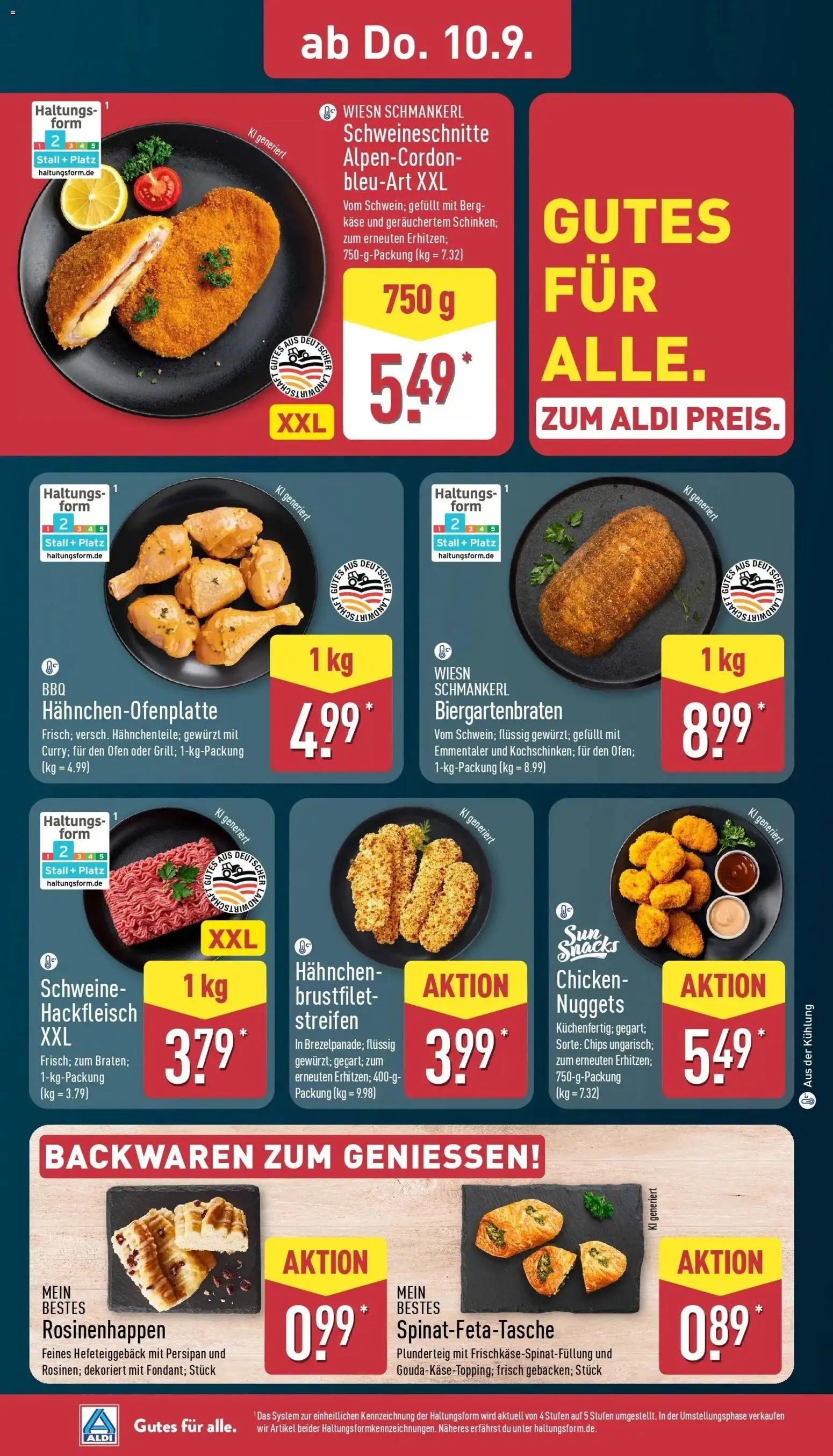 Vorschau von dem Prospekt des Geschäftes Aldi, gültig ab dem 07.09.2026 - Chips, Käse, Hackfleisch, Ofen, Feta, Hahnchen
