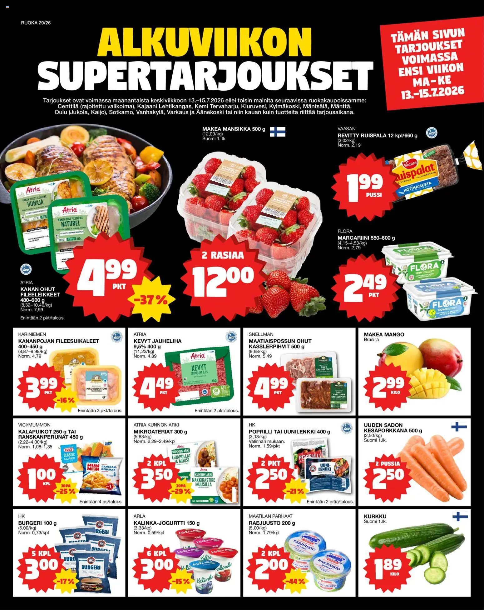 Kaupan Tokmanni Tokmanni ruokatarjoukset esikatselu, voimassa 13/07/2026