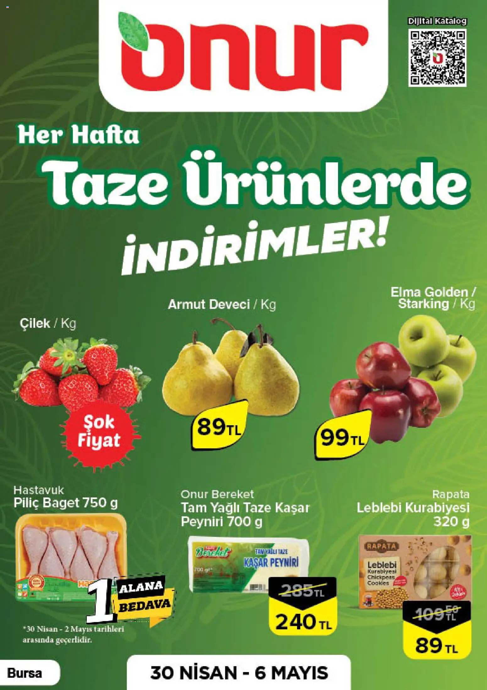 Onur Market Onur Market - Taze Ürünlerde İndirimler - Bursa 30.04.2026 - Broşürünün önizlemesi