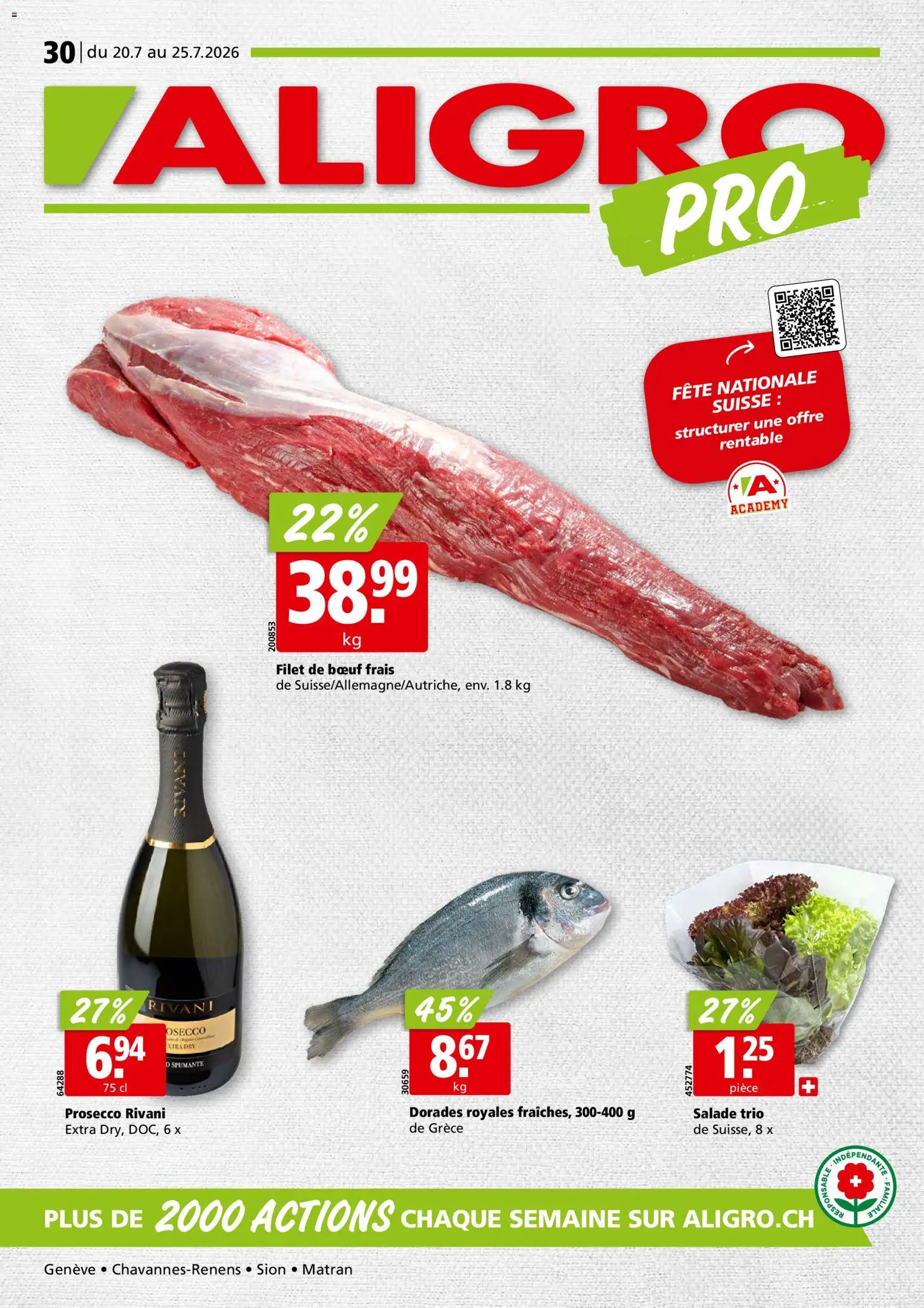 Vorschau des Merkblatts Aligro aktionen Chavannes, Matran, Genève, Sion vom Shop Aligro gültig von 20.07.2026 bis 25.07.2026 - Prosecco