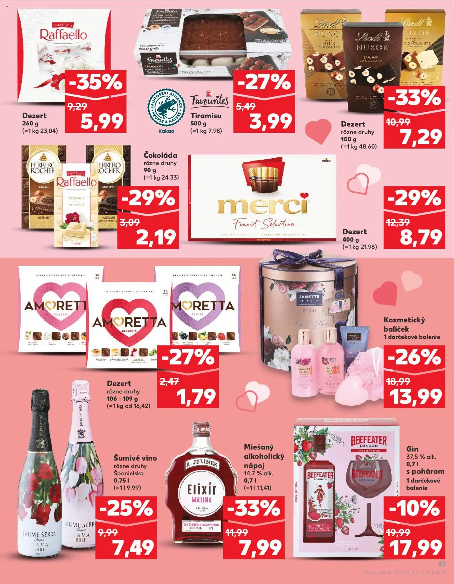 Náhľad Kaufland letáku platného od 26.02.2026 - Tiramisu, Víno, Čokoláda, Lindt, Raffaello, Dezert, Beefeater, Beefeater gin
