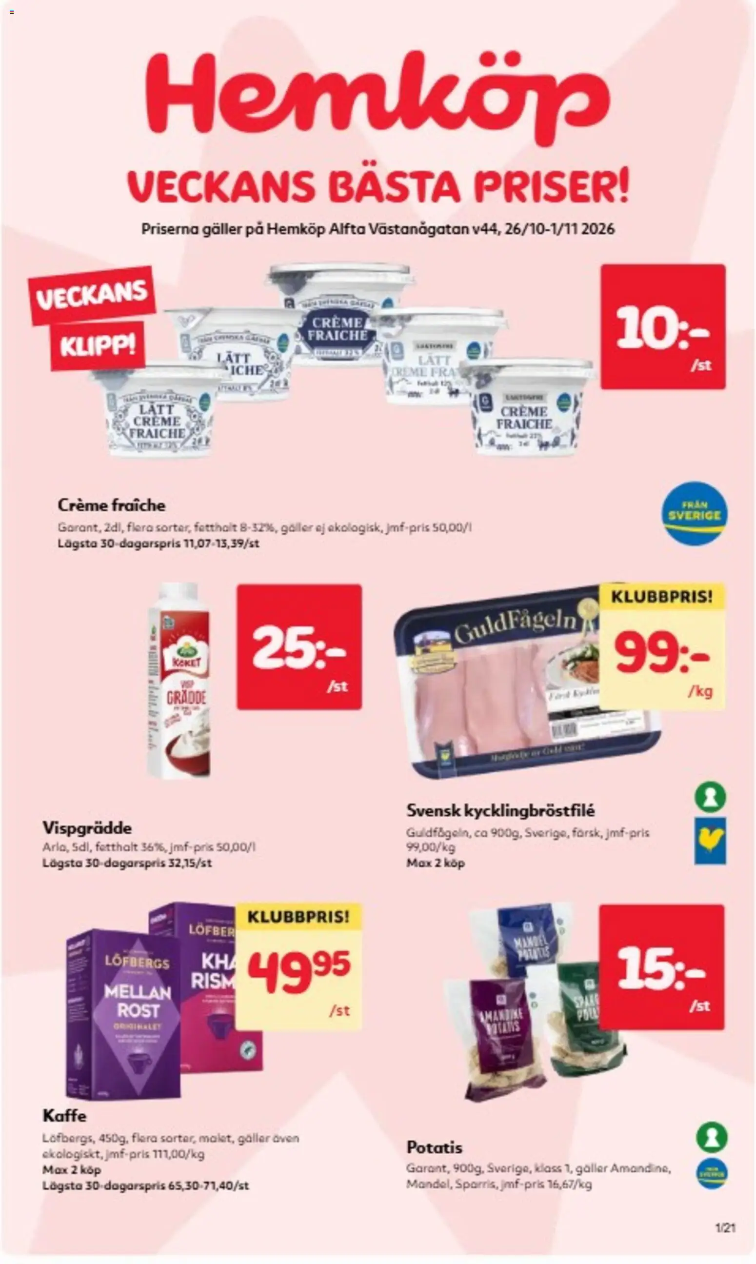 Förhandsgranska reklamblad Hemköp erbjudanden från butik Hemköp gäller från 26/10/2026