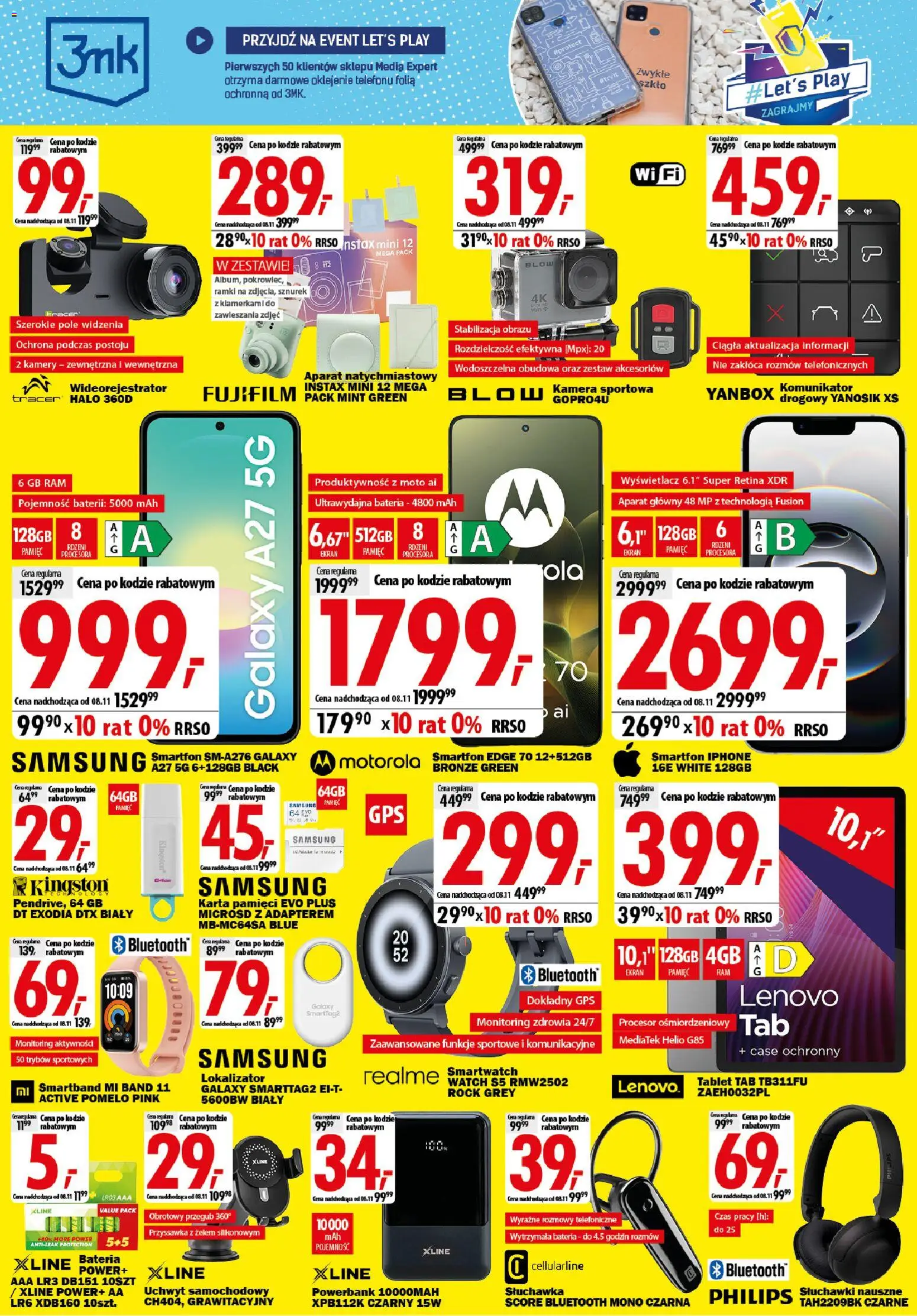 Pogląd gazetki "Mediaexpert promocje" ze sklepu Mediaexpert ważnej od 28.10.2026 - Smartwatch, Słuchawki, Smartfon, Pomelo, Kamera sportowa, Karta pamięci, Bateria, Folia