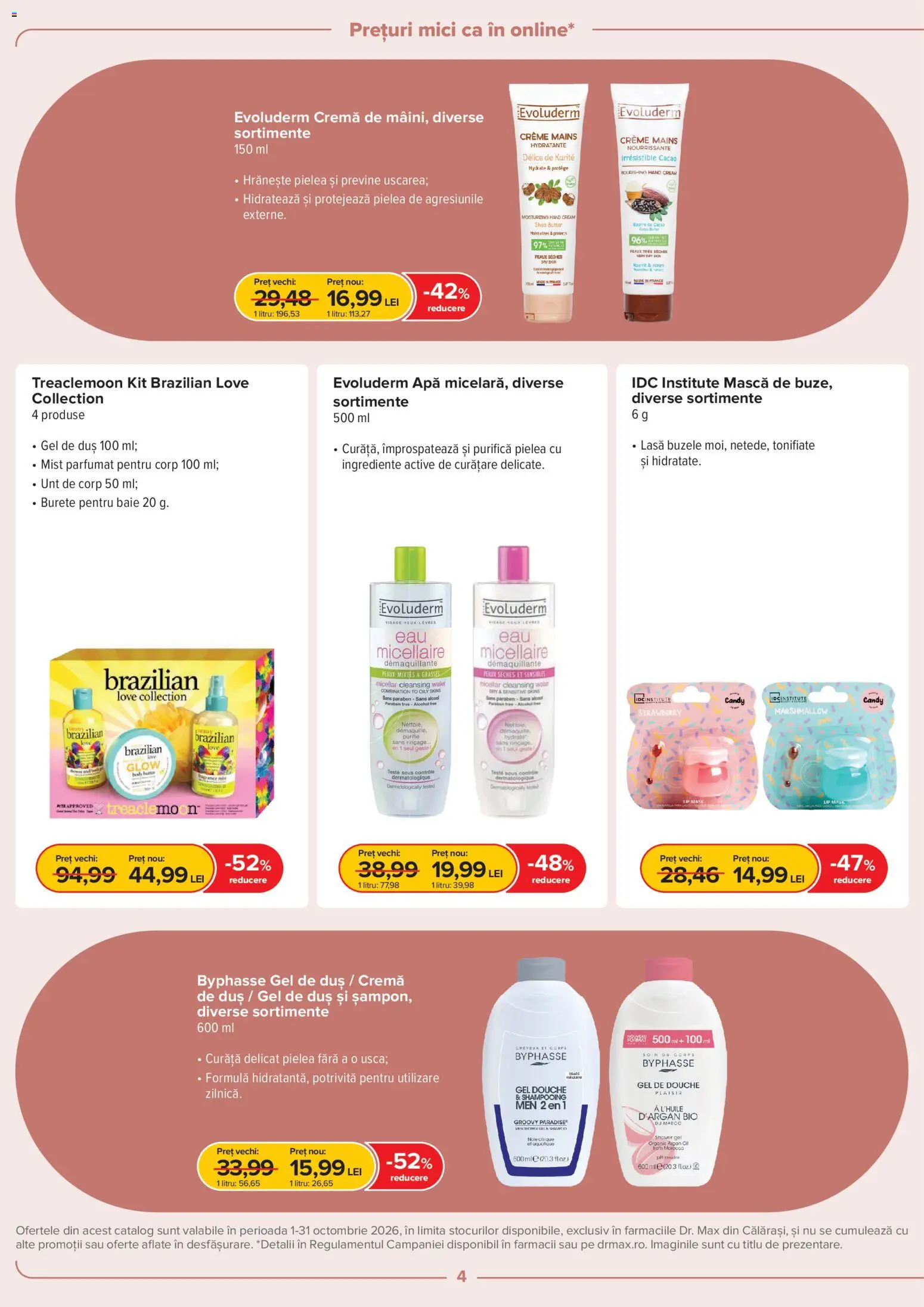Previzualizarea de cataloage: Dr.Max Dr.Max Catalog Calarasi valabil de la 01.10.2026 - Apă, Unt, Cremă, Cacao, Bio, Burete, Duș, Unt de corp