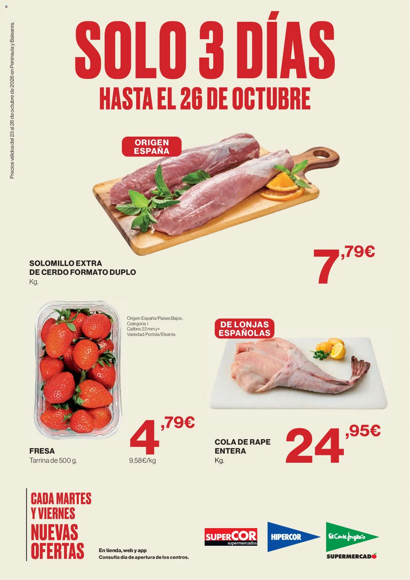 Vista previa del folleto de la tienda Hipercor válido desde el 23/10/2026 - Cerdo