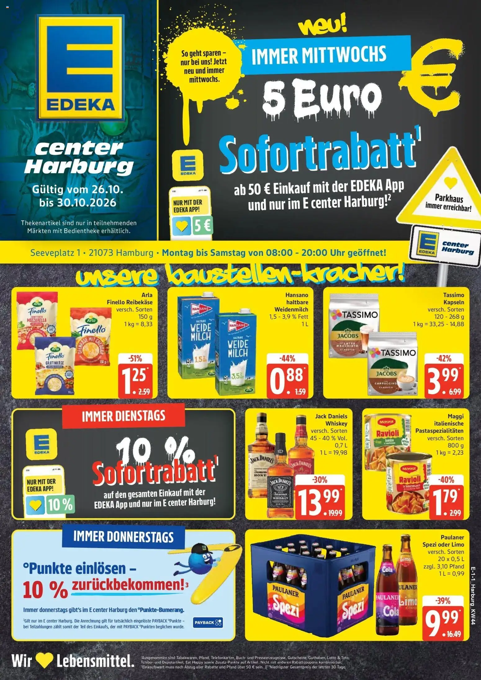 Vorschau von dem Prospekt des Geschäftes Edeka, gültig ab dem 26.10.2026 - Uhr, Cola, Maggi, Milch, Tassimo, Paulaner spezi, Whiskey, Paulaner