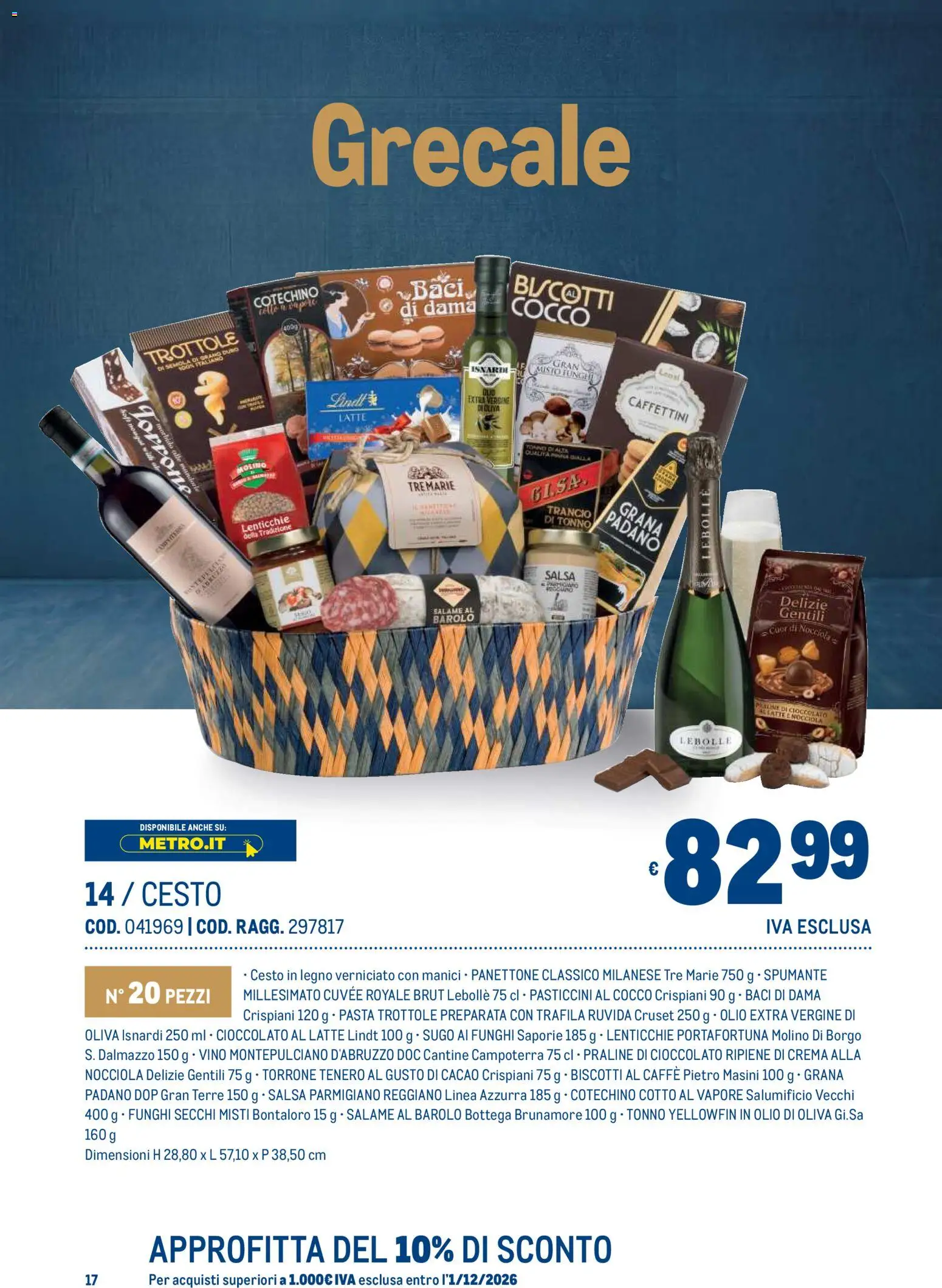 Anteprima dell'opuscolo Metro volantino Regalistica Natale dal negozio Metro valido da 19/10/2026 - Crema, Caffè, Vino, Latte, Cioccolato, Lindt, Spumante, Funghi secchi