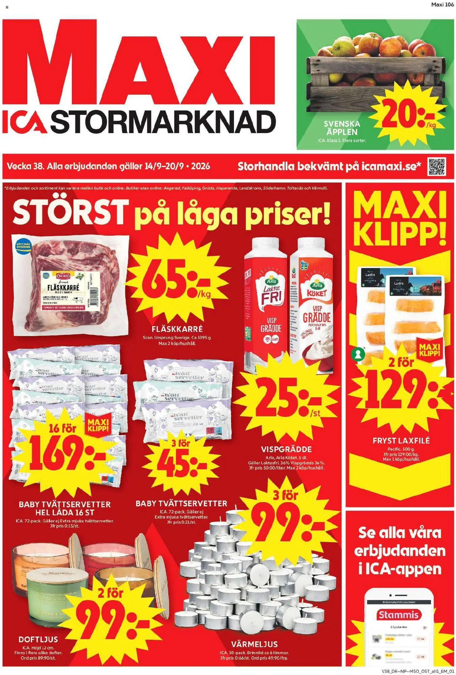 Förhandsgranska reklamblad ICA Maxi erbjudanden från butik ICA Maxi gäller från 14/09/2026