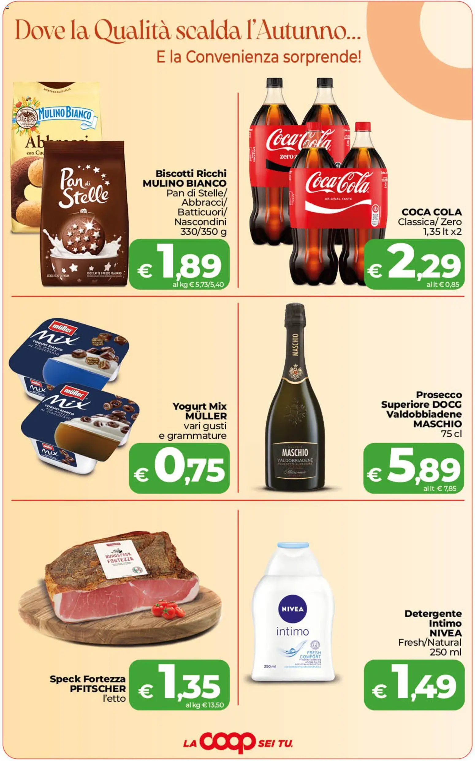 Anteprima dell'opuscolo COOP volantino inCoop Sicilia dal negozio COOP valido da 23/10/2026 - Biscotti, Coca Cola, Latte, Prosecco, Yogurt, Detergente intimo, Detergente, Yogurt bianco