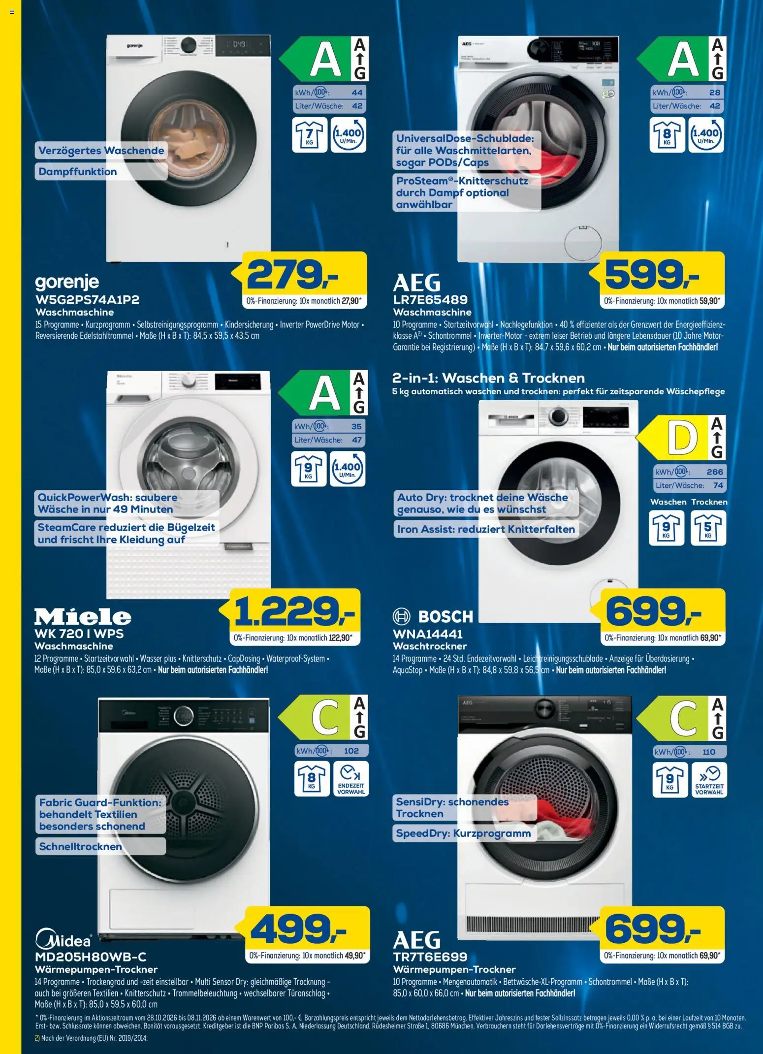 Vorschau von dem Prospekt des Geschäftes Euronics, gültig ab dem 28.10.2026 - Waschmaschine, Bosch, Wasser, Miele, Waschtrockner, Gorenje
