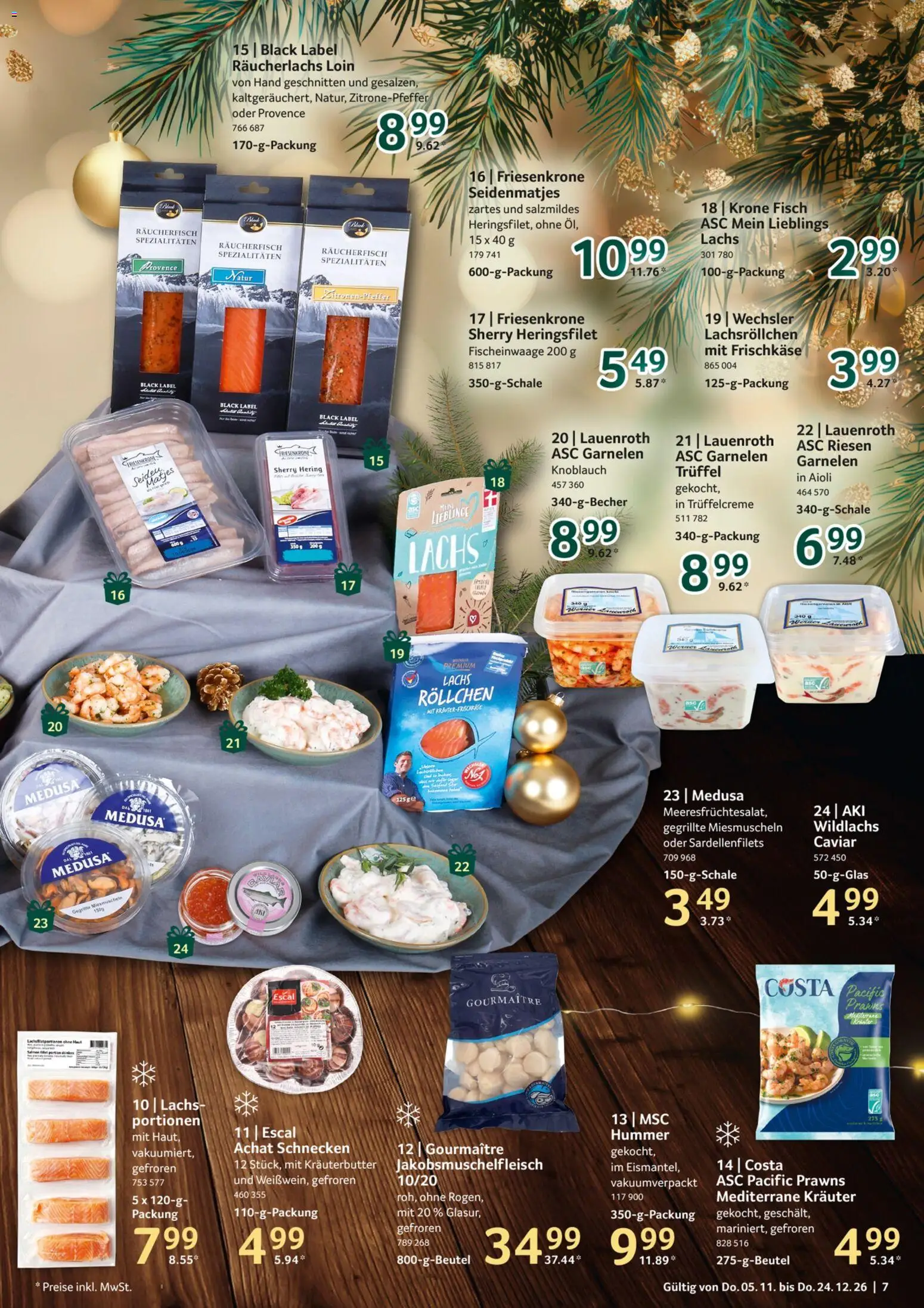 Vorschau von dem Prospekt des Geschäftes Selgros, gültig ab dem 05.11.2026 - Fisch, Garnelen, Lachs, Knoblauch, Hering, Kräuterbutter, Räucherlachs, Frischkase