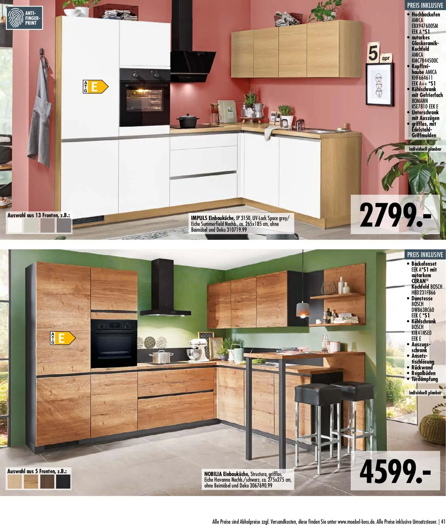 Vorschau von dem Prospekt des Geschäftes SB Möbel Boss, gültig ab dem 09.04.2026 - Bosch, Kühlschrank, Schrank, Havanna, Kochfeld, Unterschrank