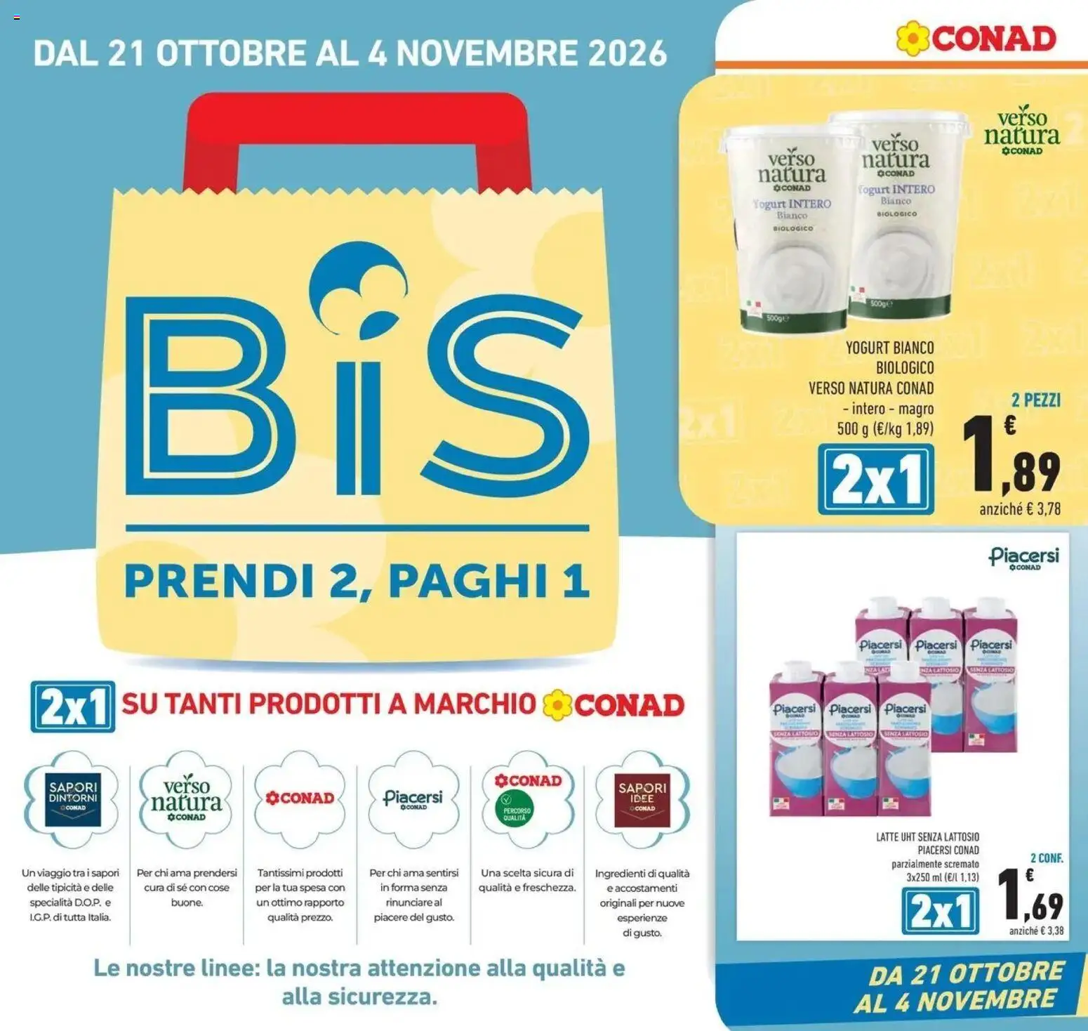 Anteprima dell'opuscolo Conad volantino Brembate di Sopra dal negozio Conad valido da 21/10/2026 - Latte, Yogurt, Ingredienti, Senza lattosio, Yogurt bianco, Specialità