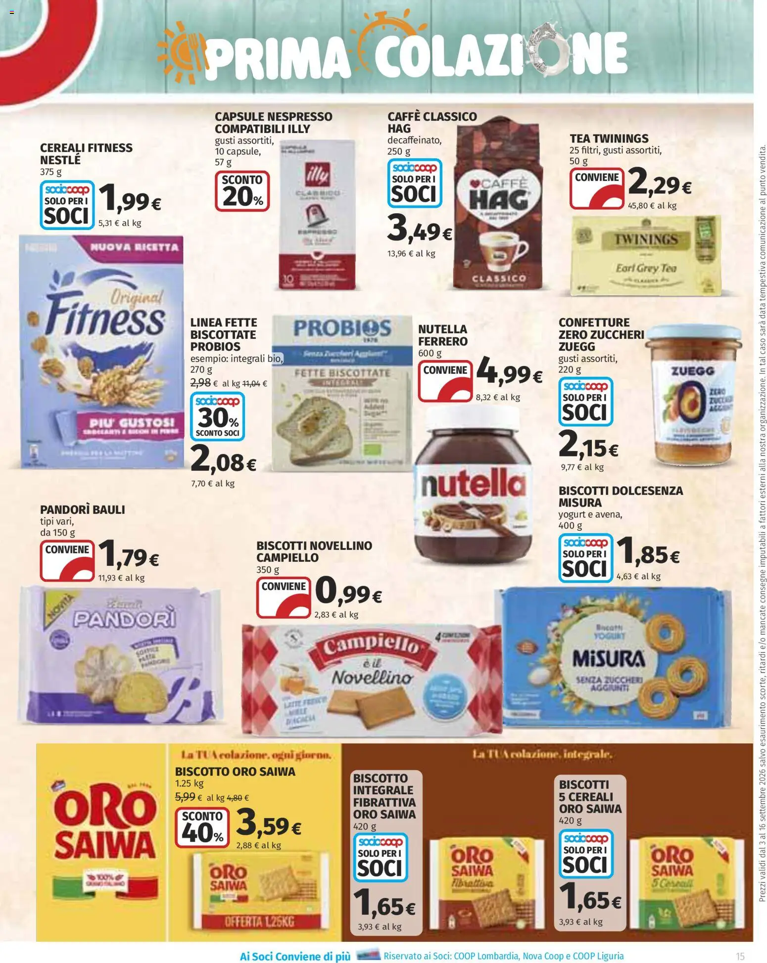 Anteprima dell'opuscolo COOP volantino Superstore Lombardia dal negozio COOP valido da 03/09/2026 - Caffè, Biscotti, Nutella, Yogurt, Illy, Cereali, Data, Fette biscottate