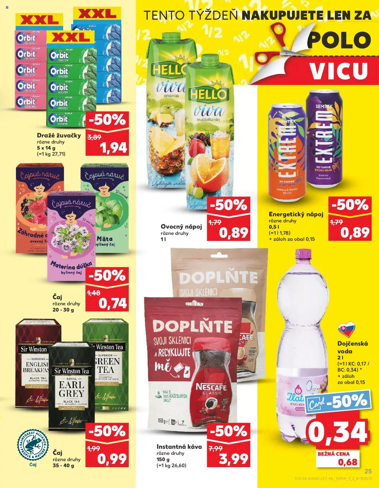 Náhľad Kaufland letáku platného od 02.10.2025 - Káva, Voda, Video, Instantná káva, Ananás, Melón, Nescafé Classic, Bylinný čaj