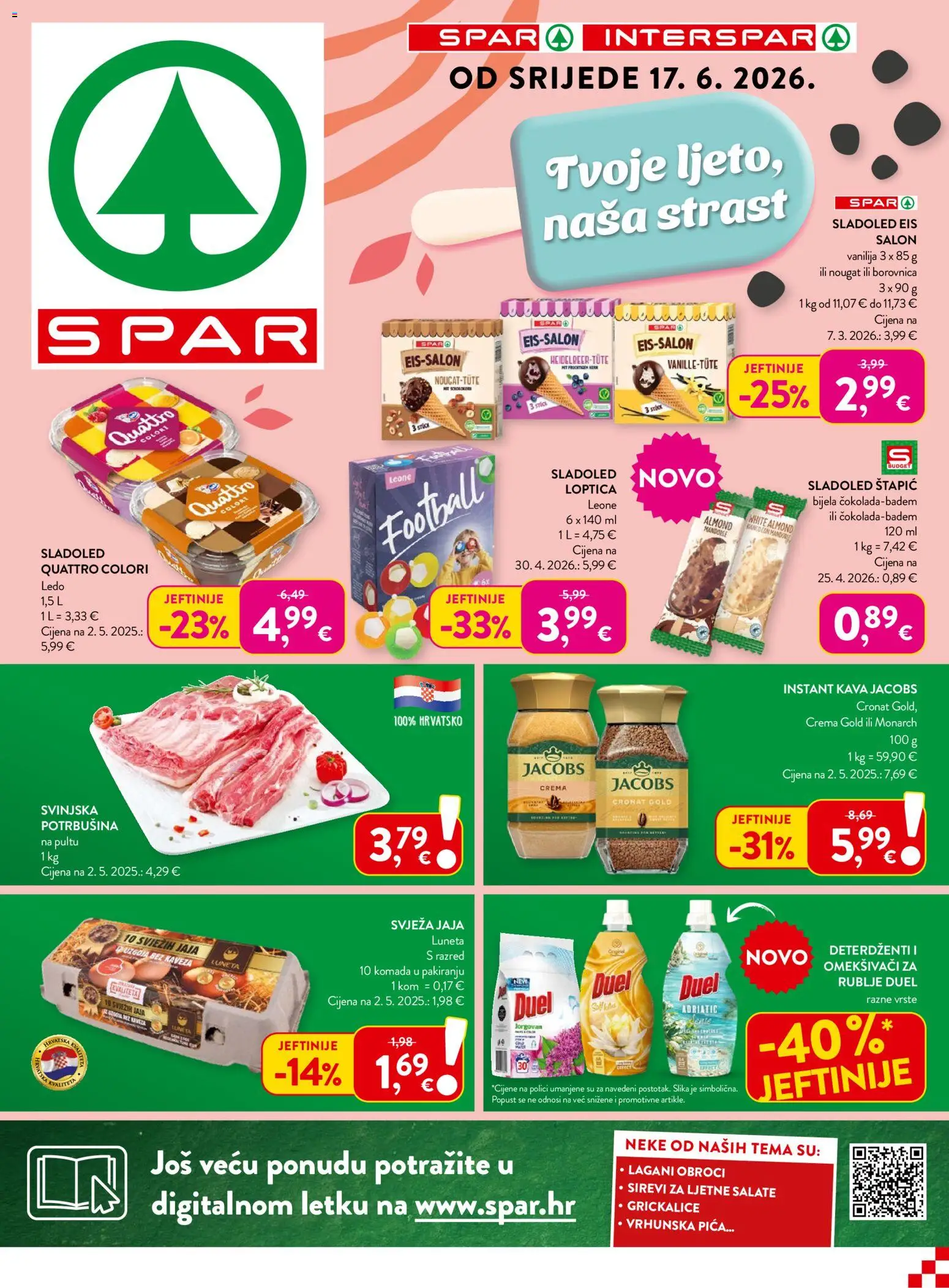 Pregled letka Spar Katalog trgovine Spar vrijedi od 17.06.2026