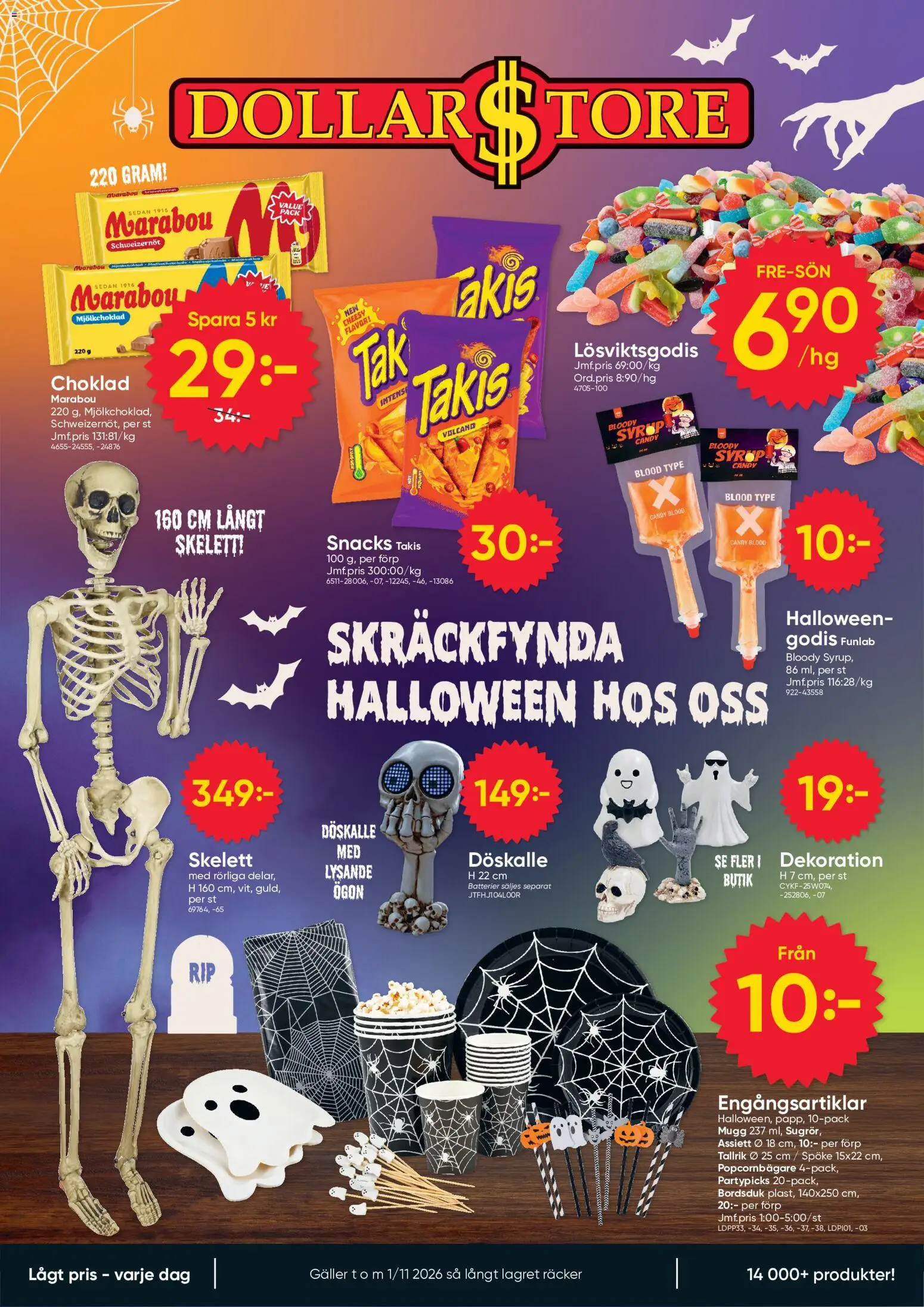 Förhandsgranska reklamblad Dollar Store Halloweenblad från butik Dollar Store gäller från 29/09/2026