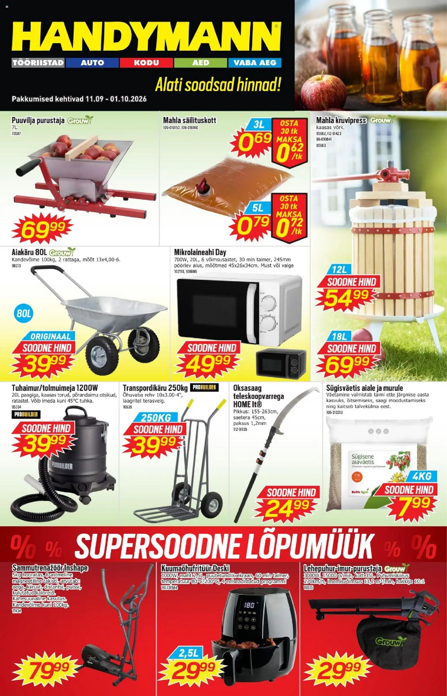 Handymann kliendilehe eelvaade alates 11.09.2026