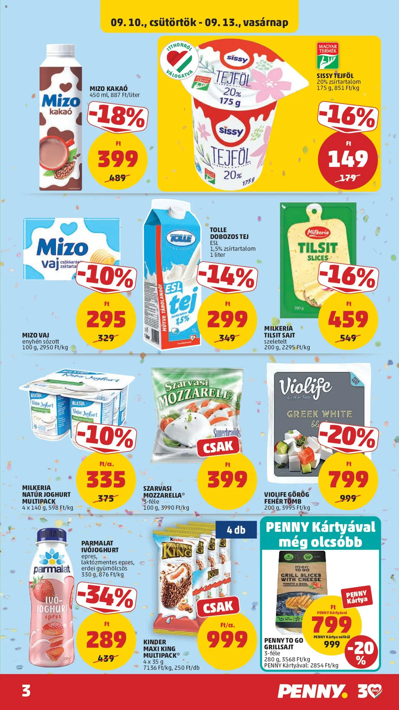 PENNY - PENNY akciós újság megtekintése, amely érvényes 2026.09.10.-től - Tej, Grill, Tejföl, Joghurt, Kakaó, Laktózmentes, Szarvasi, Ivójoghurt
