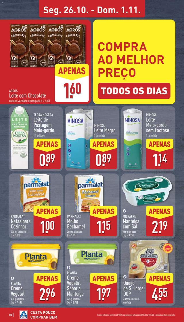 Novo folheto Aldi a partir de 26/10