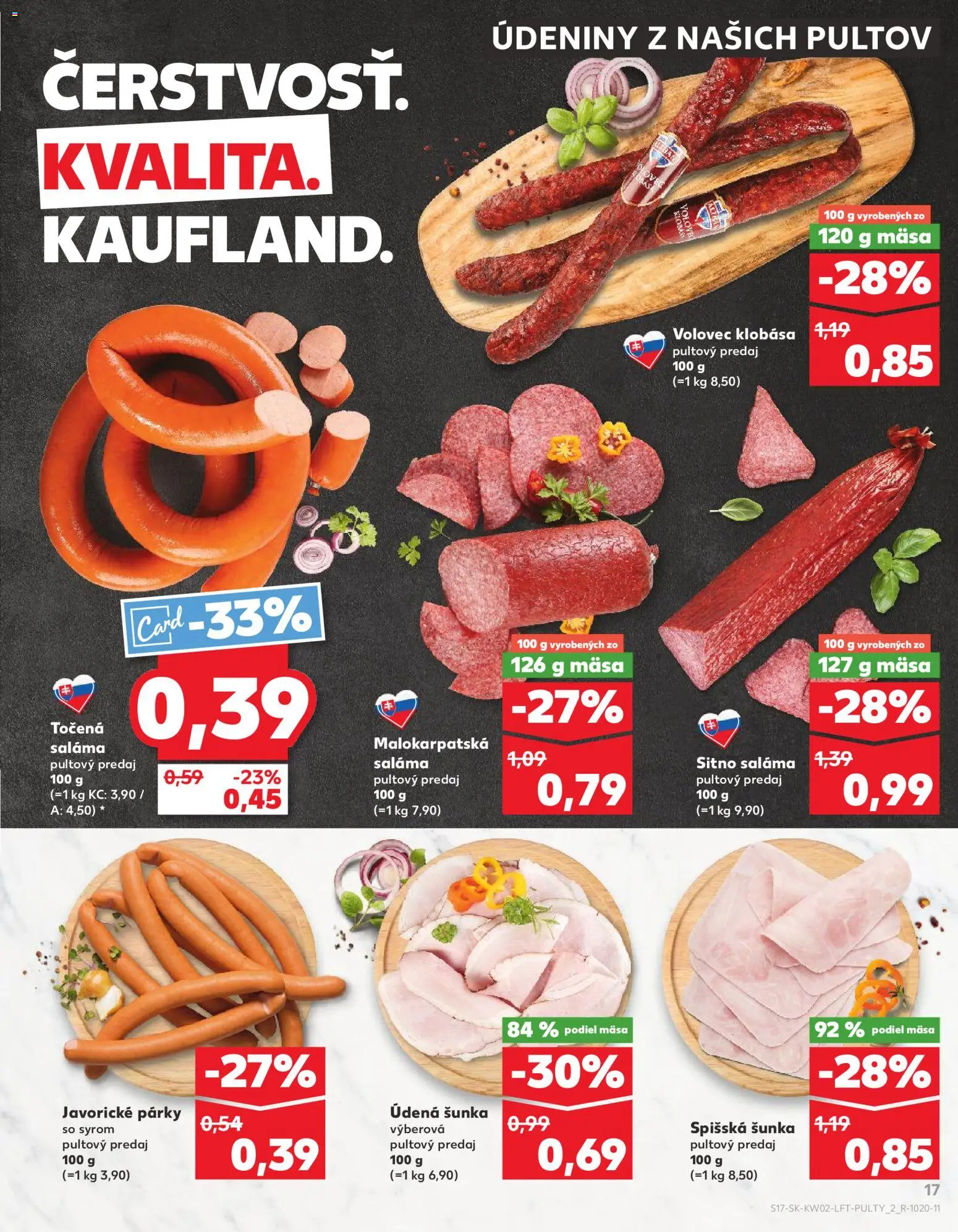 Náhľad Kaufland letáku platného od 08.01.2026 - Klobása, Šunka, Párky, Saláma, Údeniny